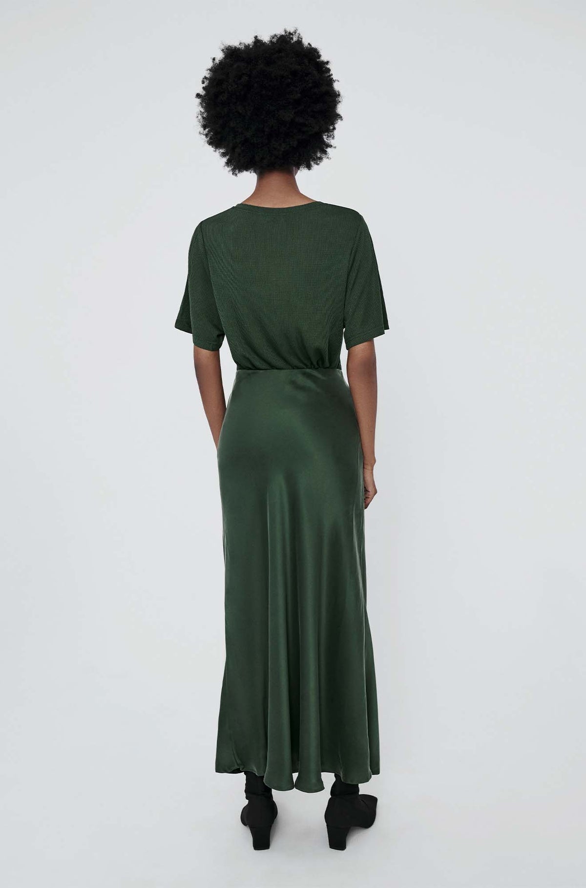Long Bias Cut Skirt Cedar