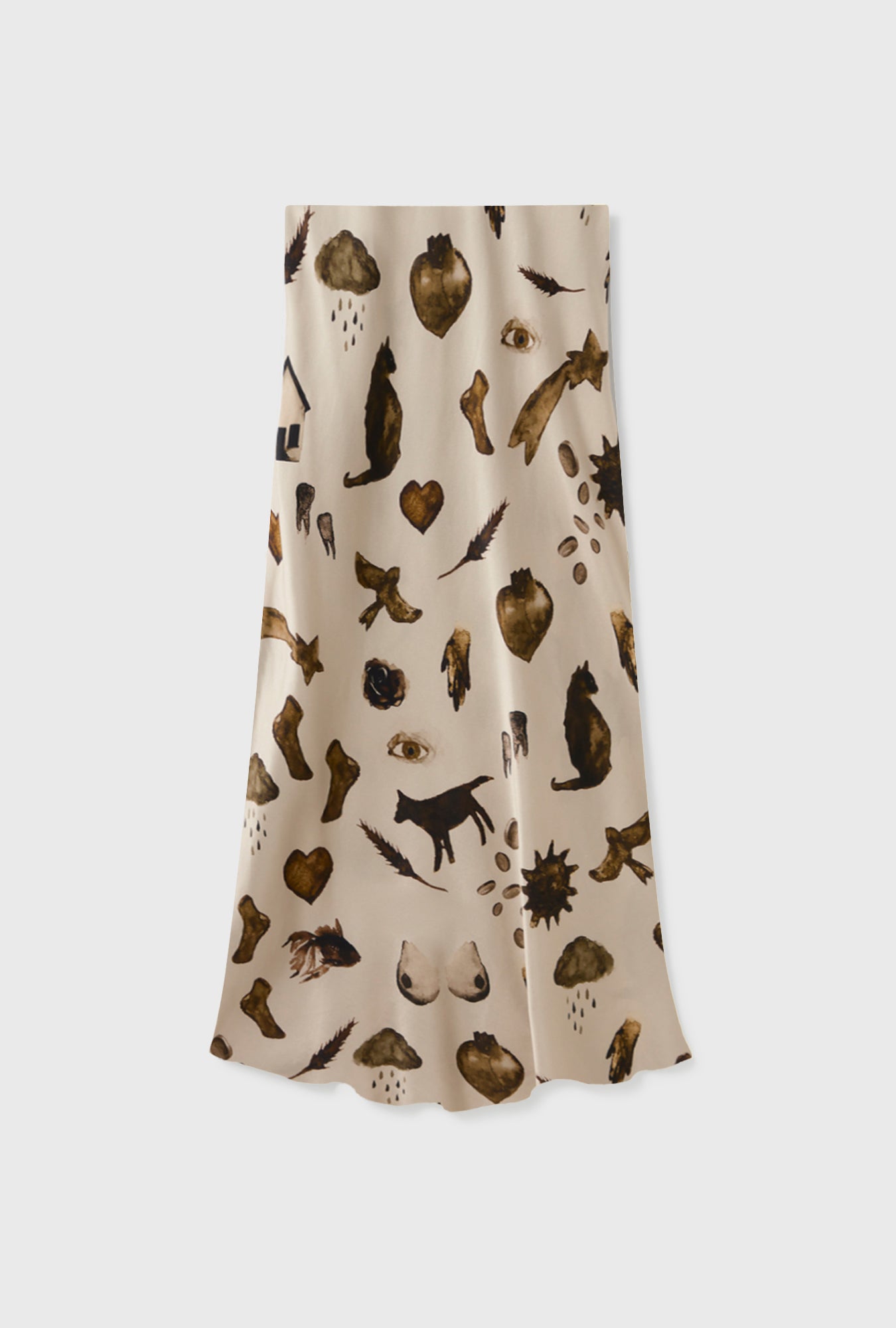 LONG BIAS CUT SKIRT MIRACLES HAZELNUT