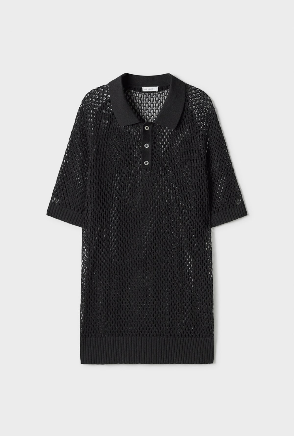 Crochet Raglan Polo Black