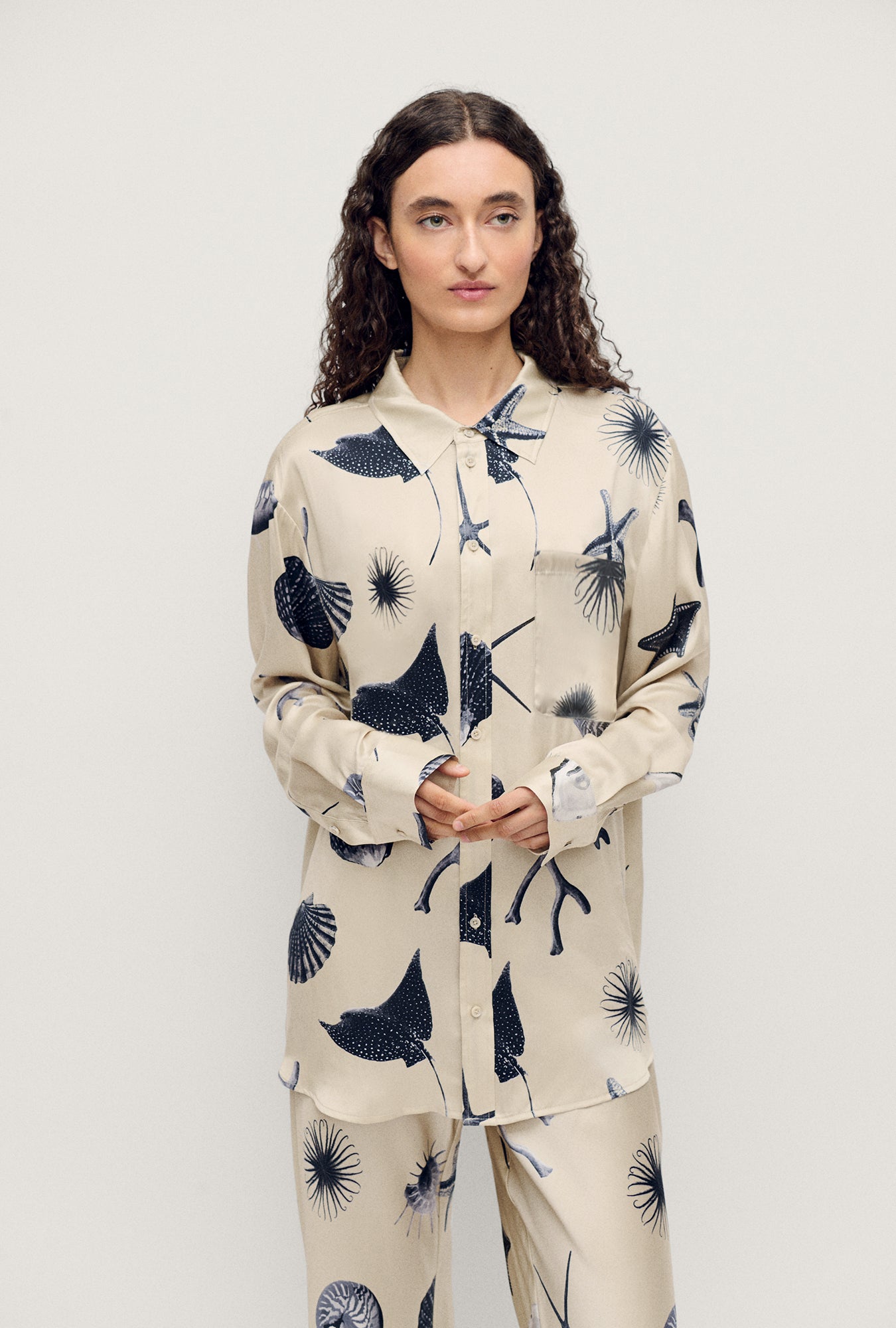 Boyfriend Shirt Seashells