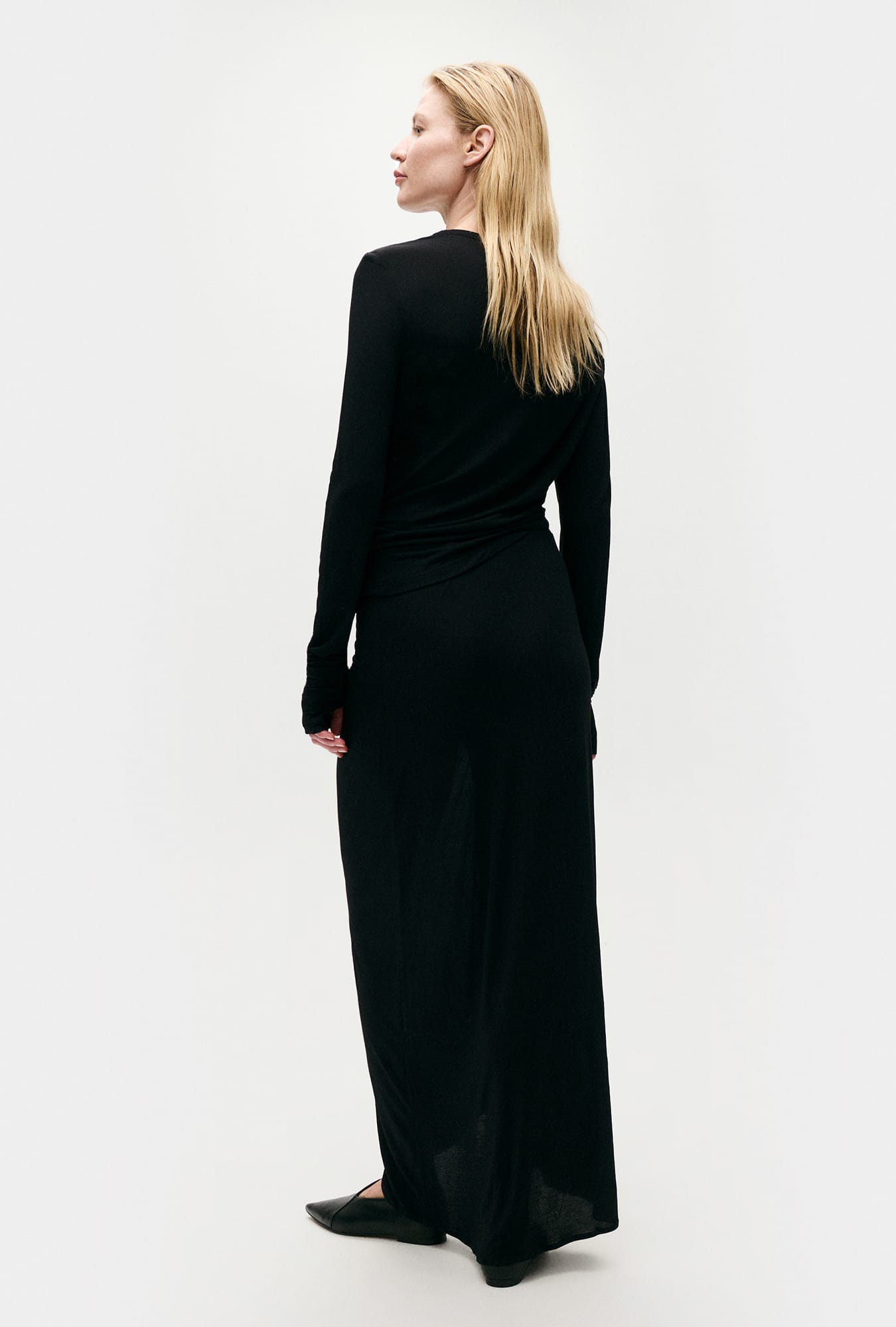 Jersey Modal Ruched Skirt Black