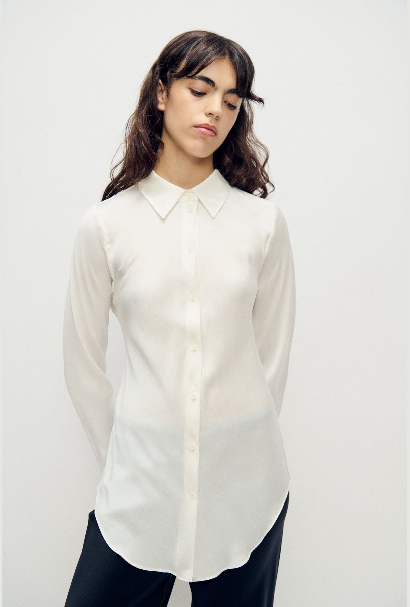 Bias Cut Shirt White