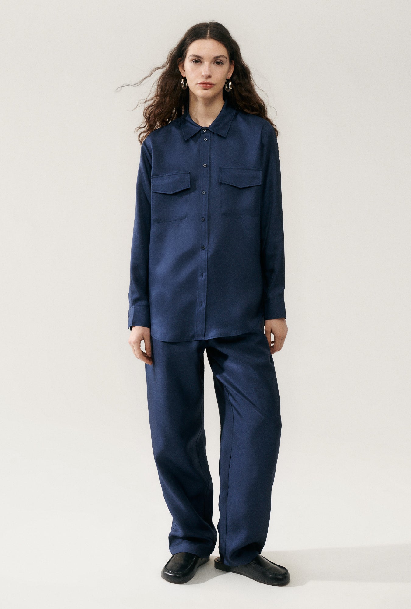 Twill Boyfriend Shirt Midnight
