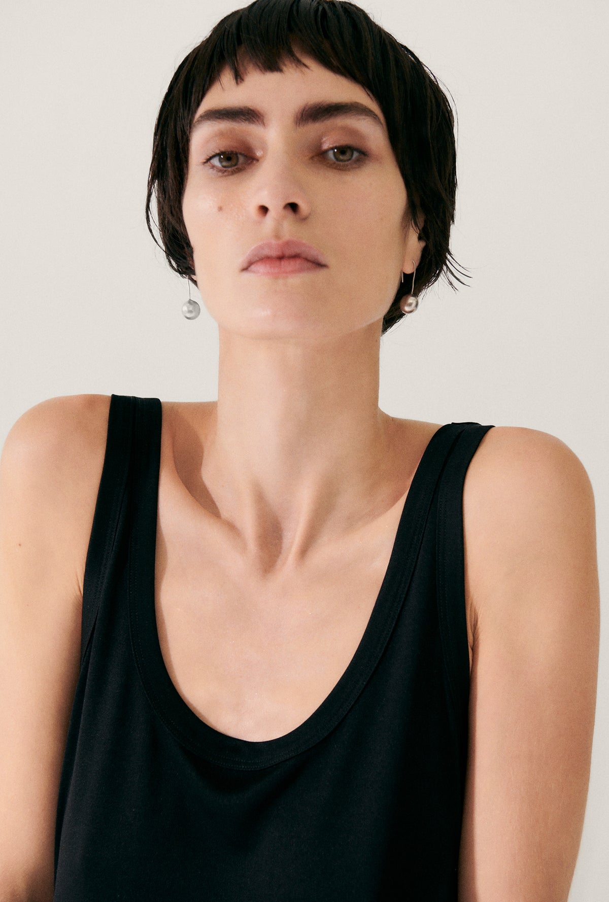 Jersey Scoop Tank Black