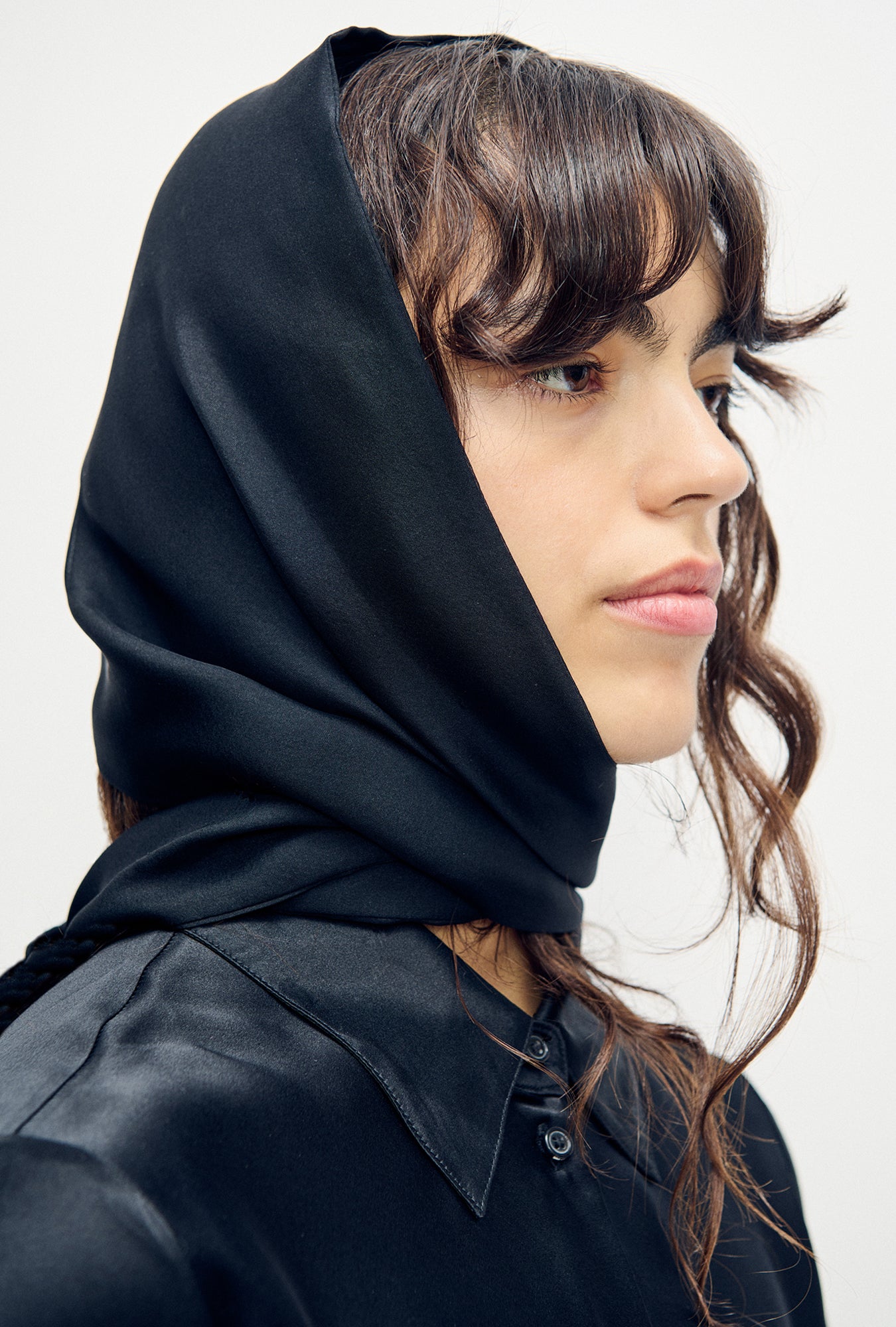 Chiffon Hollywood Headscarf Black