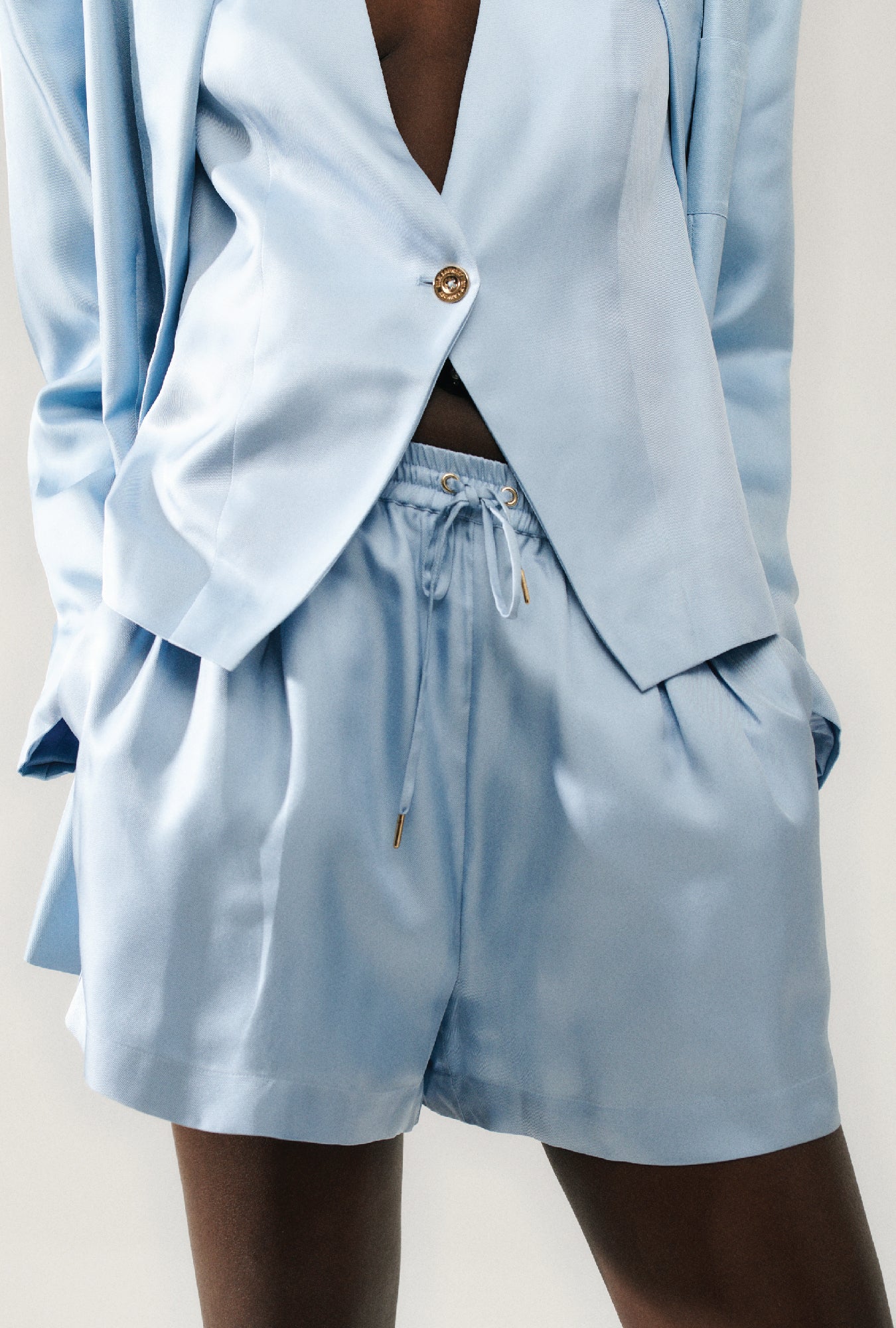 Twill Slouch Shorts Sky