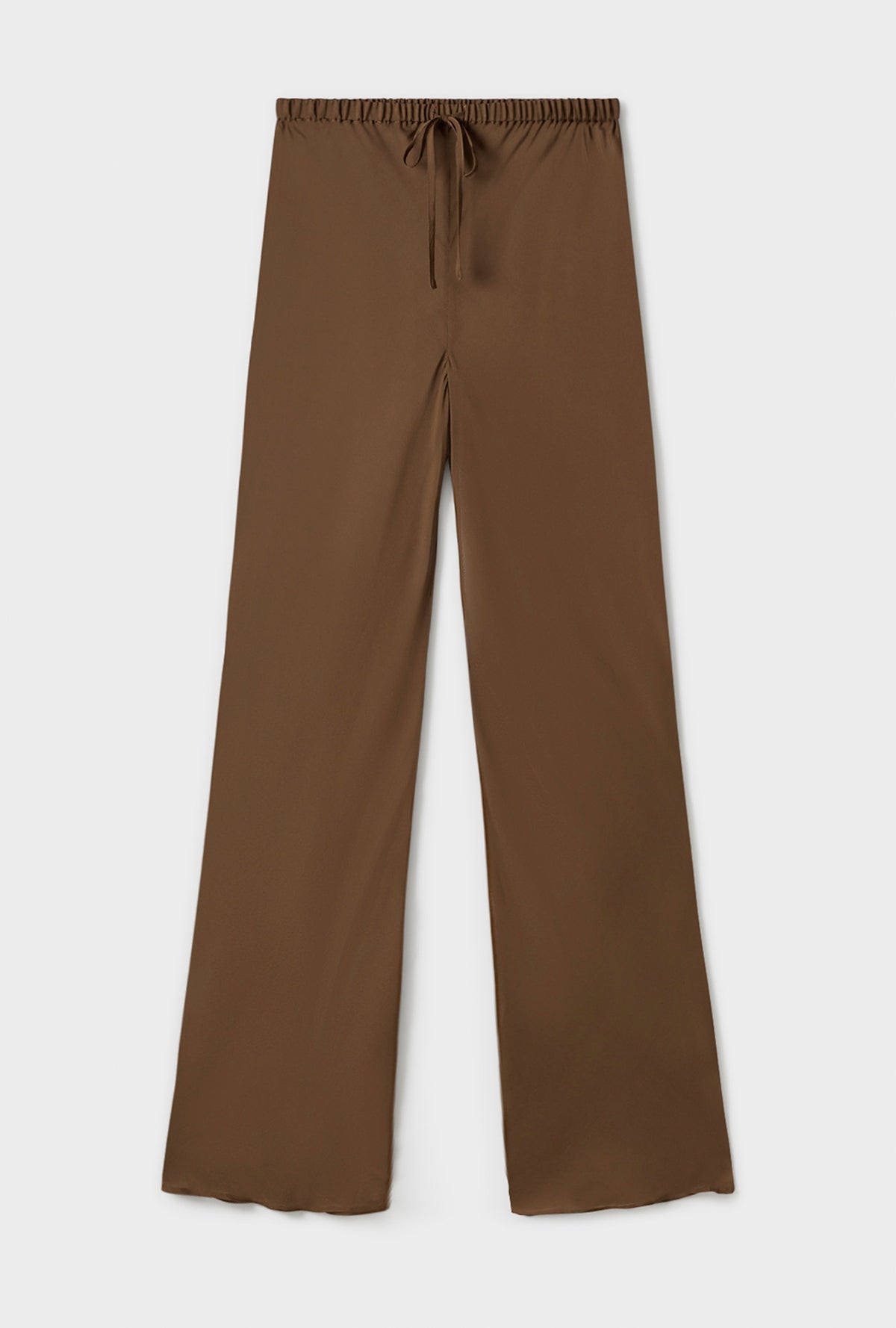 Chiffon Bias Cut Pants Dark Earth
