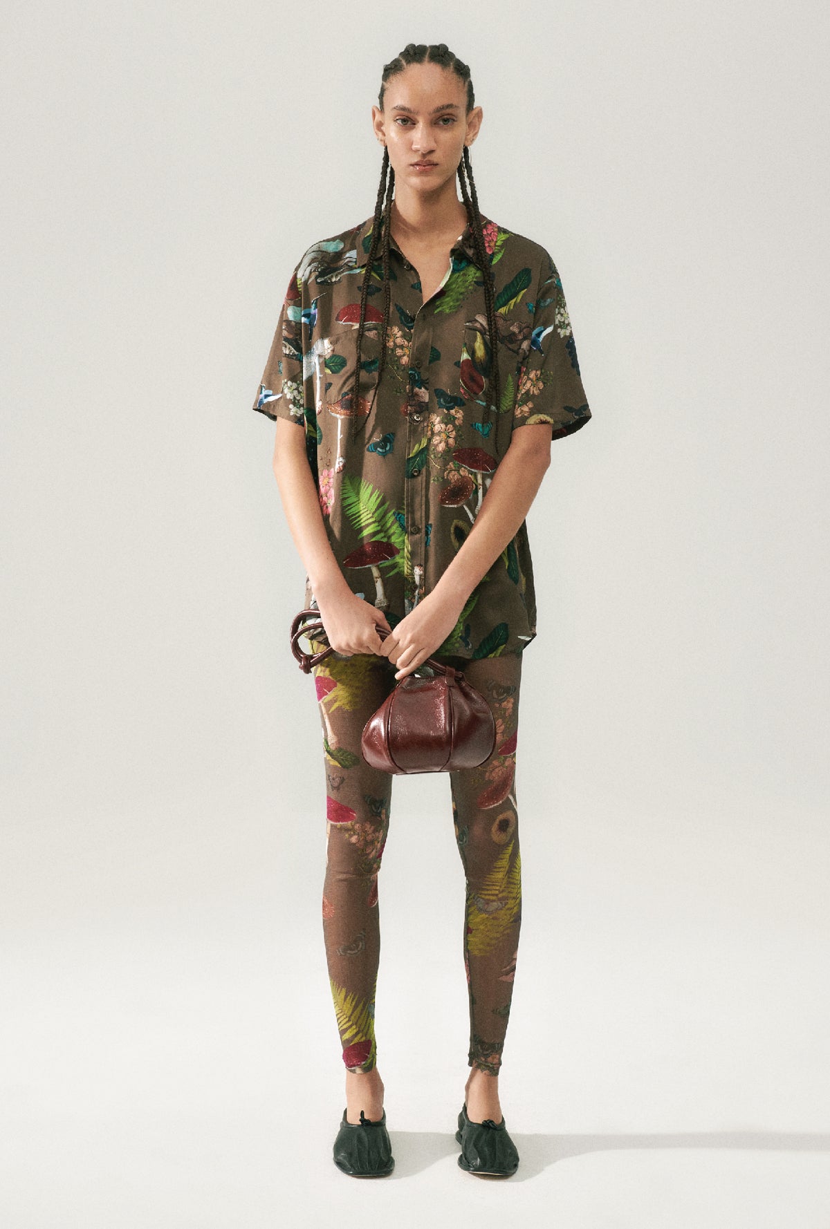 Mesh Leggings Magic Mushroom Dark Earth