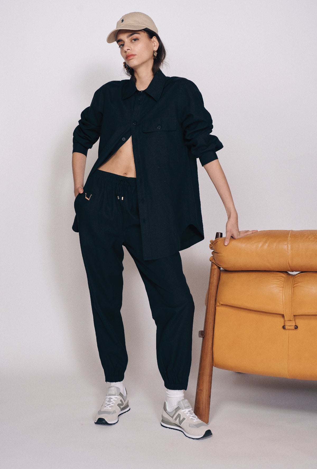 Yak Blend Overshirt Black