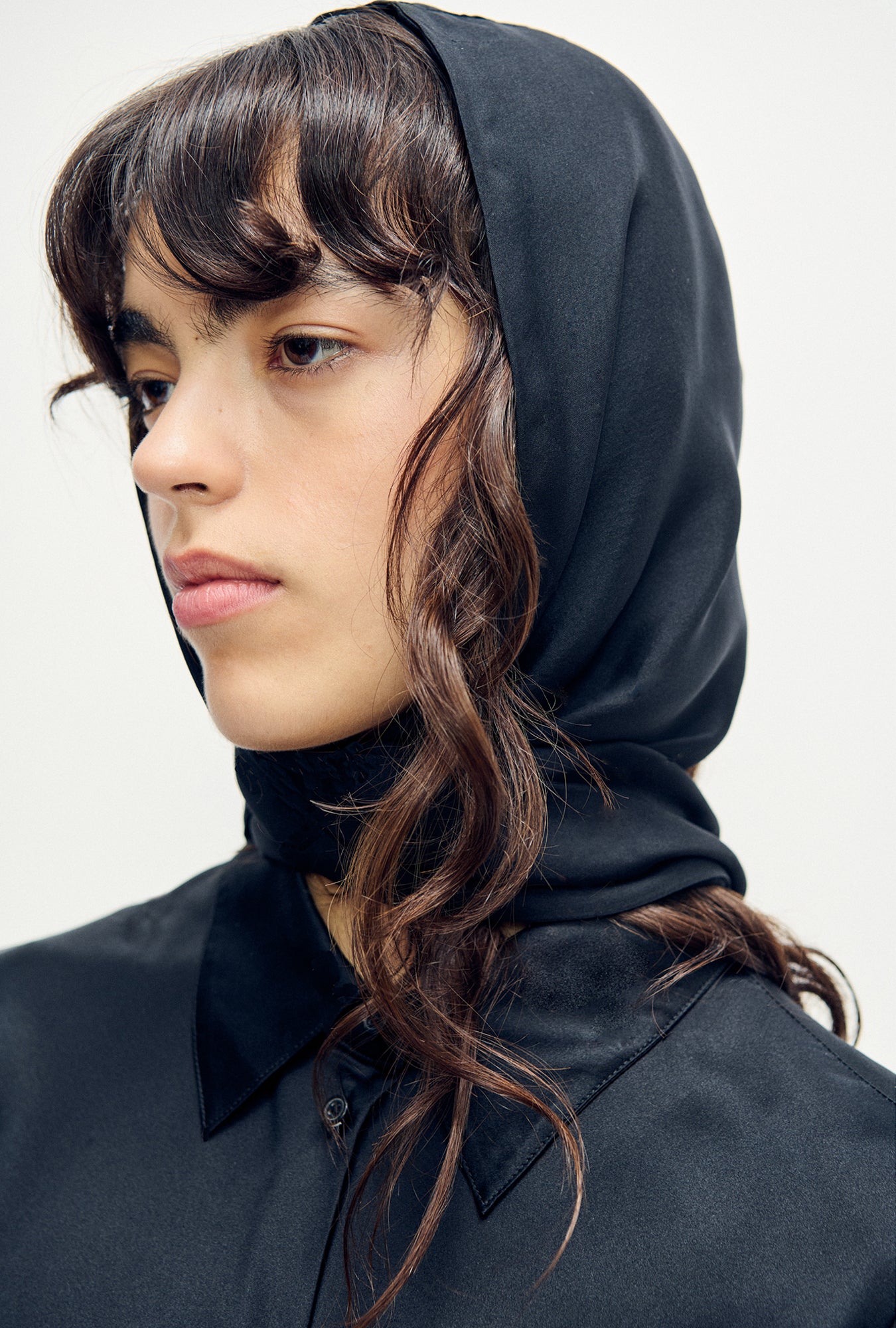 Chiffon Hollywood Headscarf Black