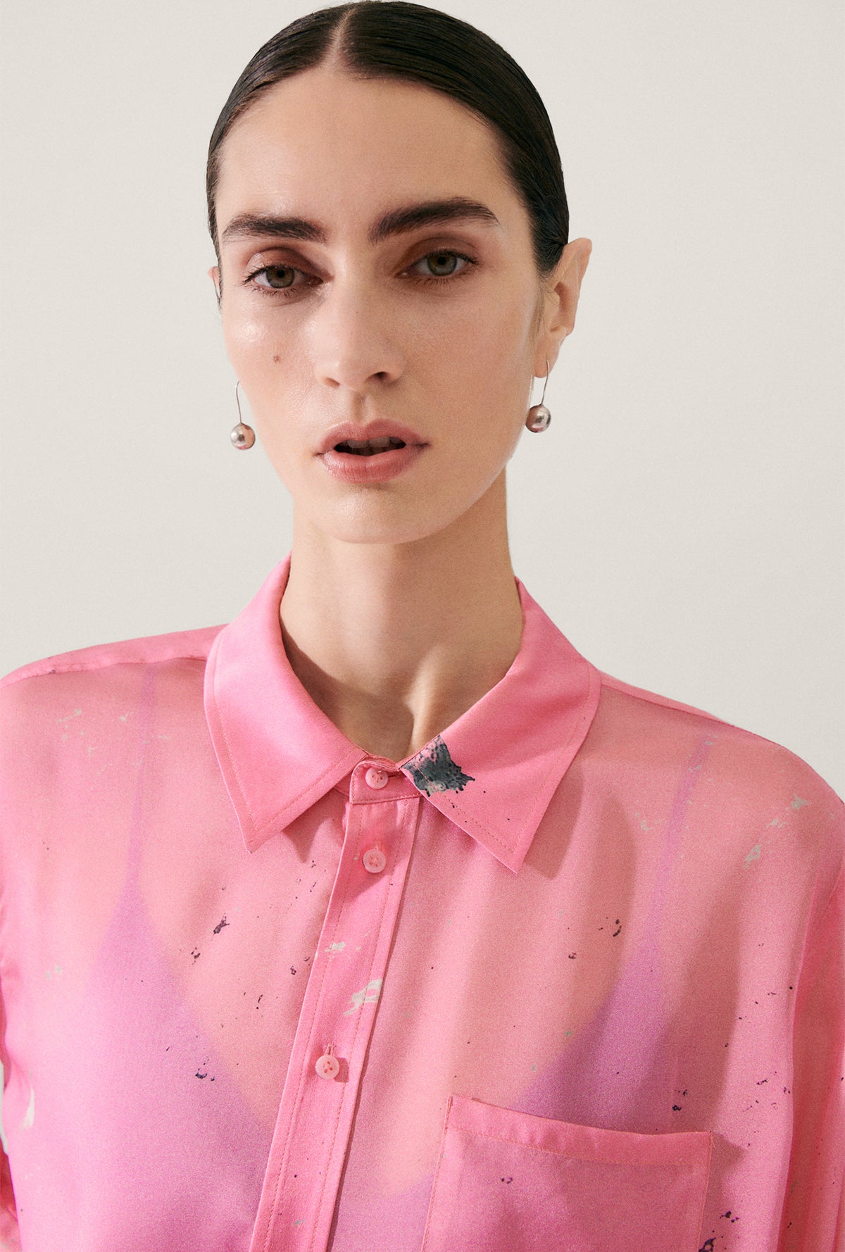 Chiffon Boyfriend Shirt Hog Wash