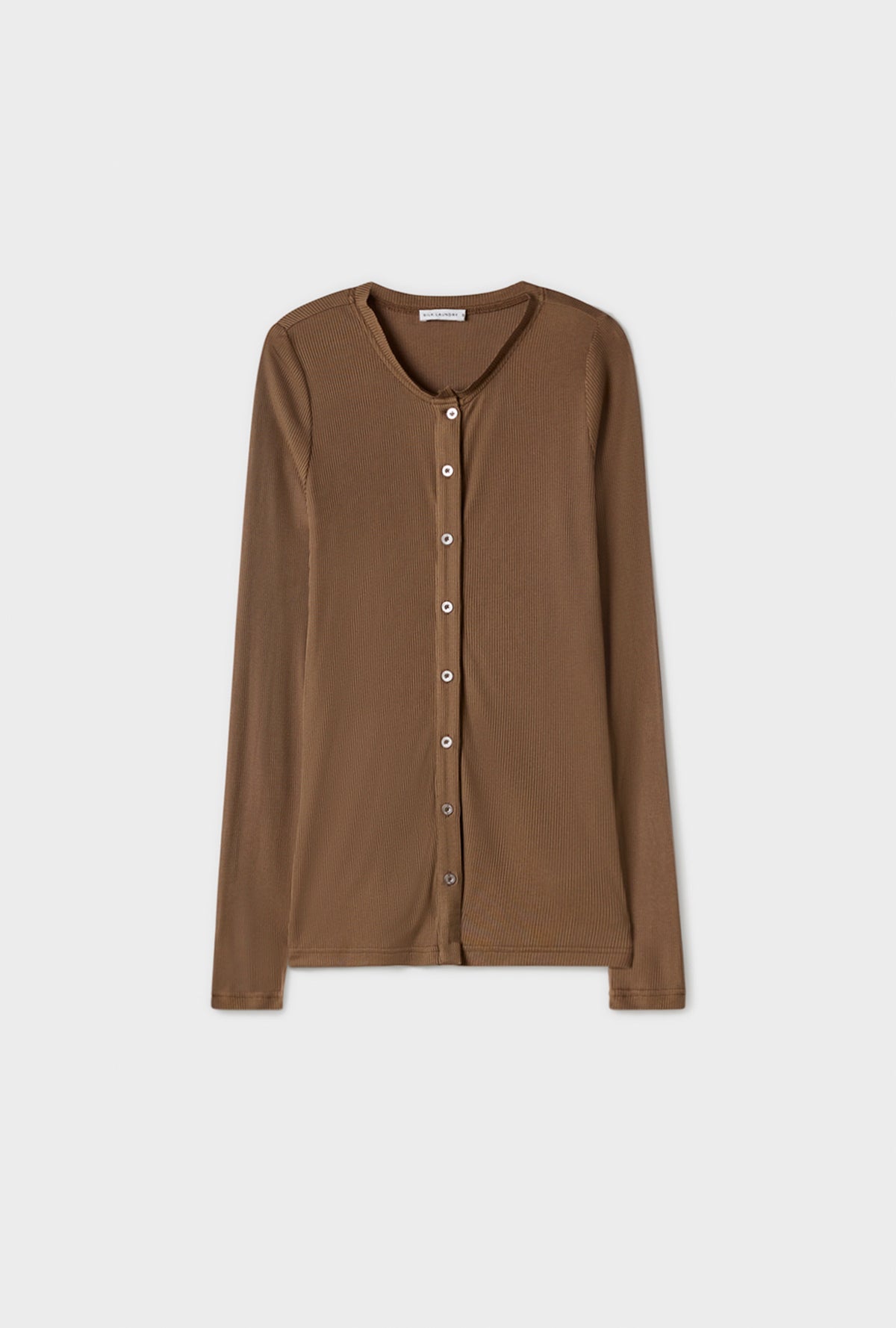 Ribbed Kia Cardigan Dark Earth