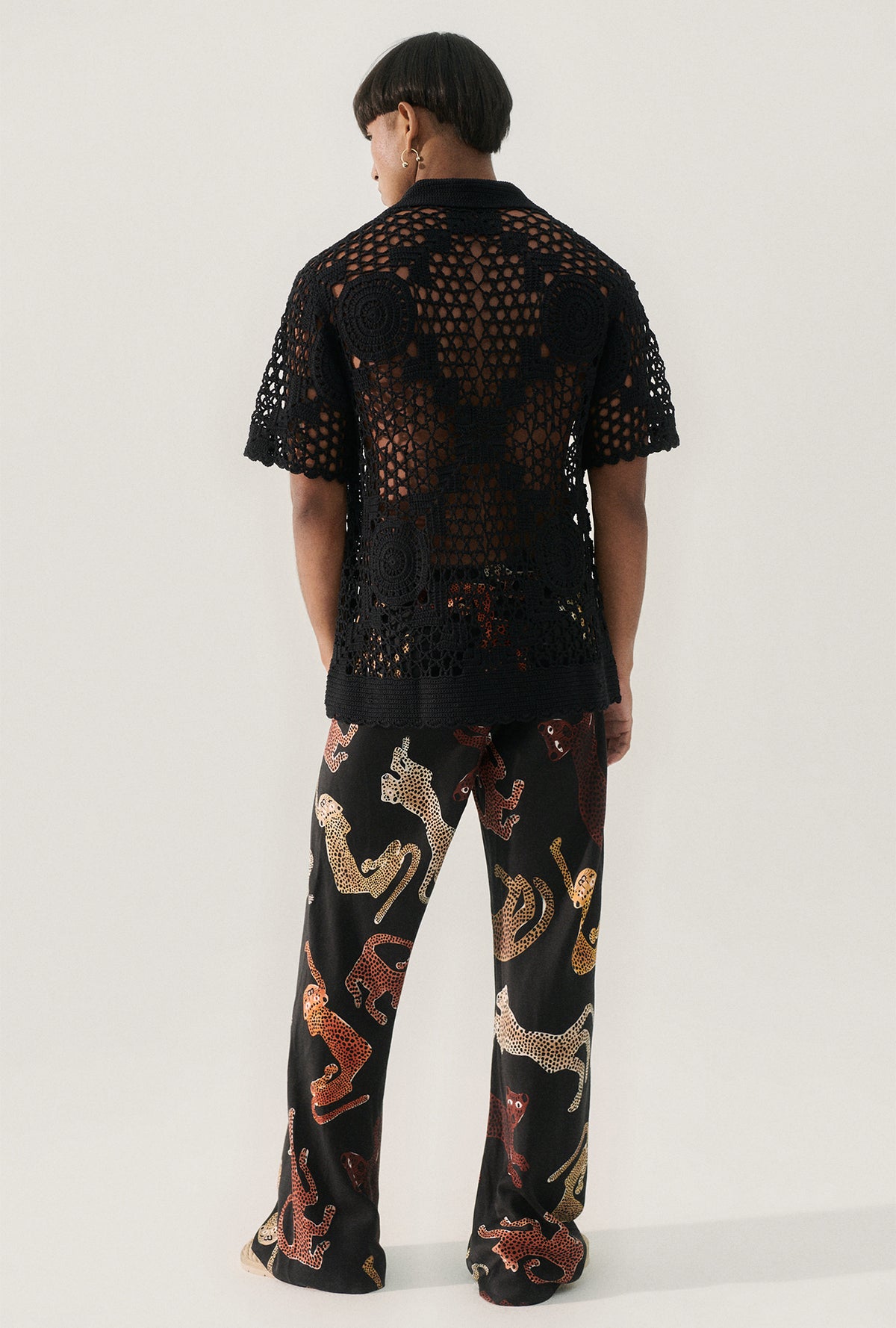 Crochet Grandpa Shirt Black