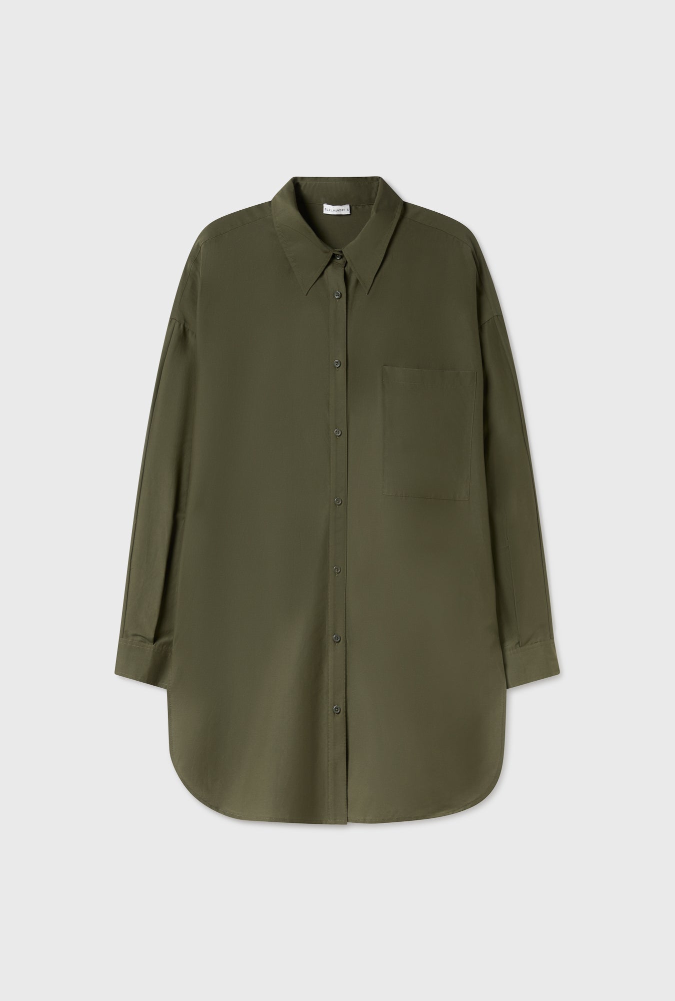 Cotton Silk Round Shirt Pine