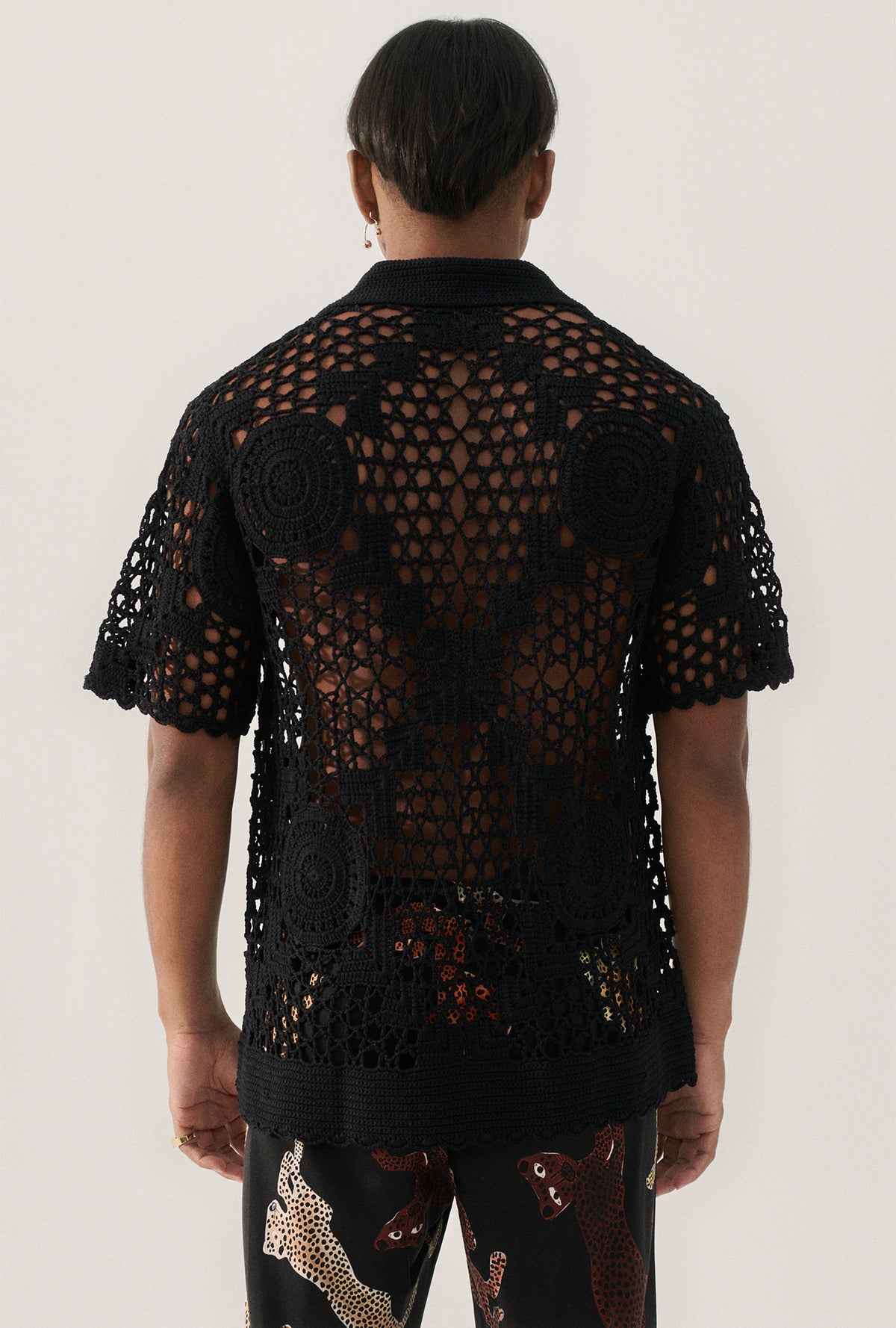 Crochet Grandpa Shirt Black