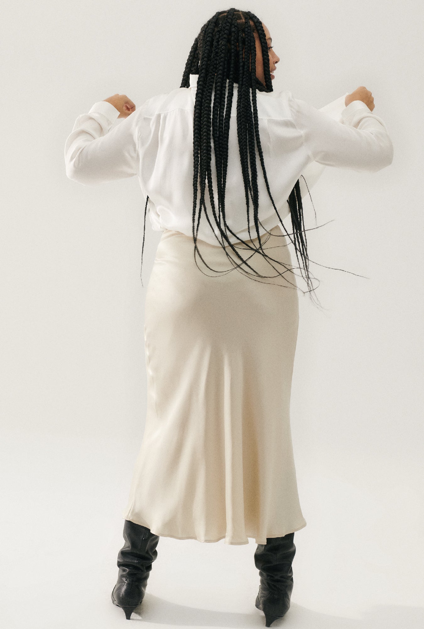 Long Bias Cut Skirt Hazelnut