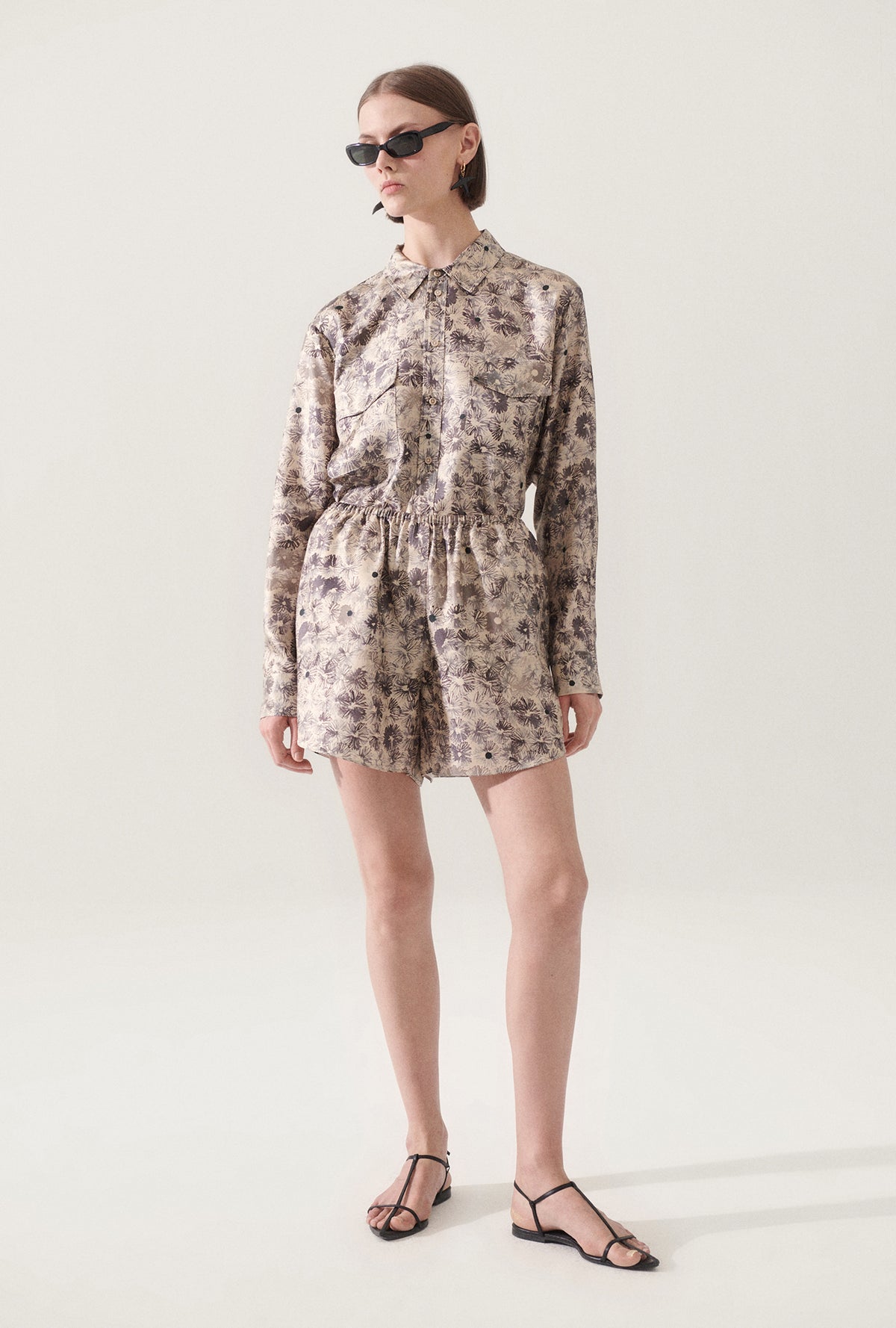 Twill Racer Shorts Aster Floral