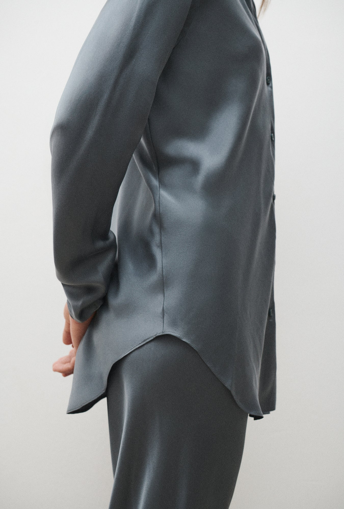 Bias Cut Shirt Slate