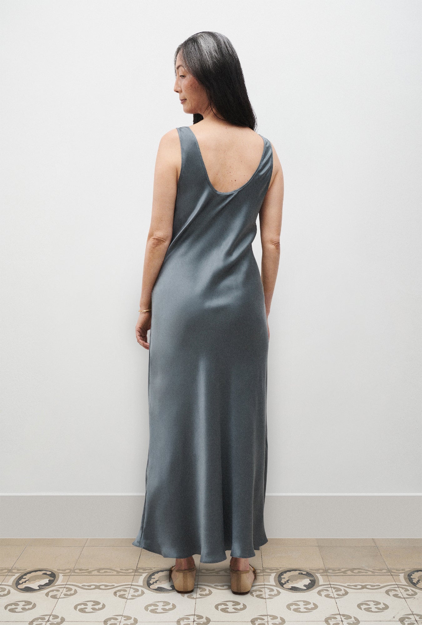 Scoop Neck Dress Slate