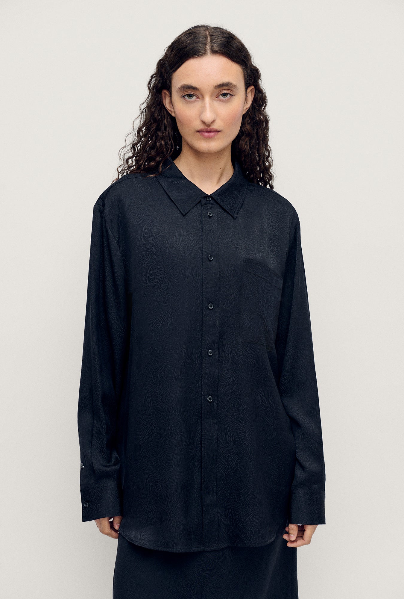 Boyfriend Shirt Coral Jacquard