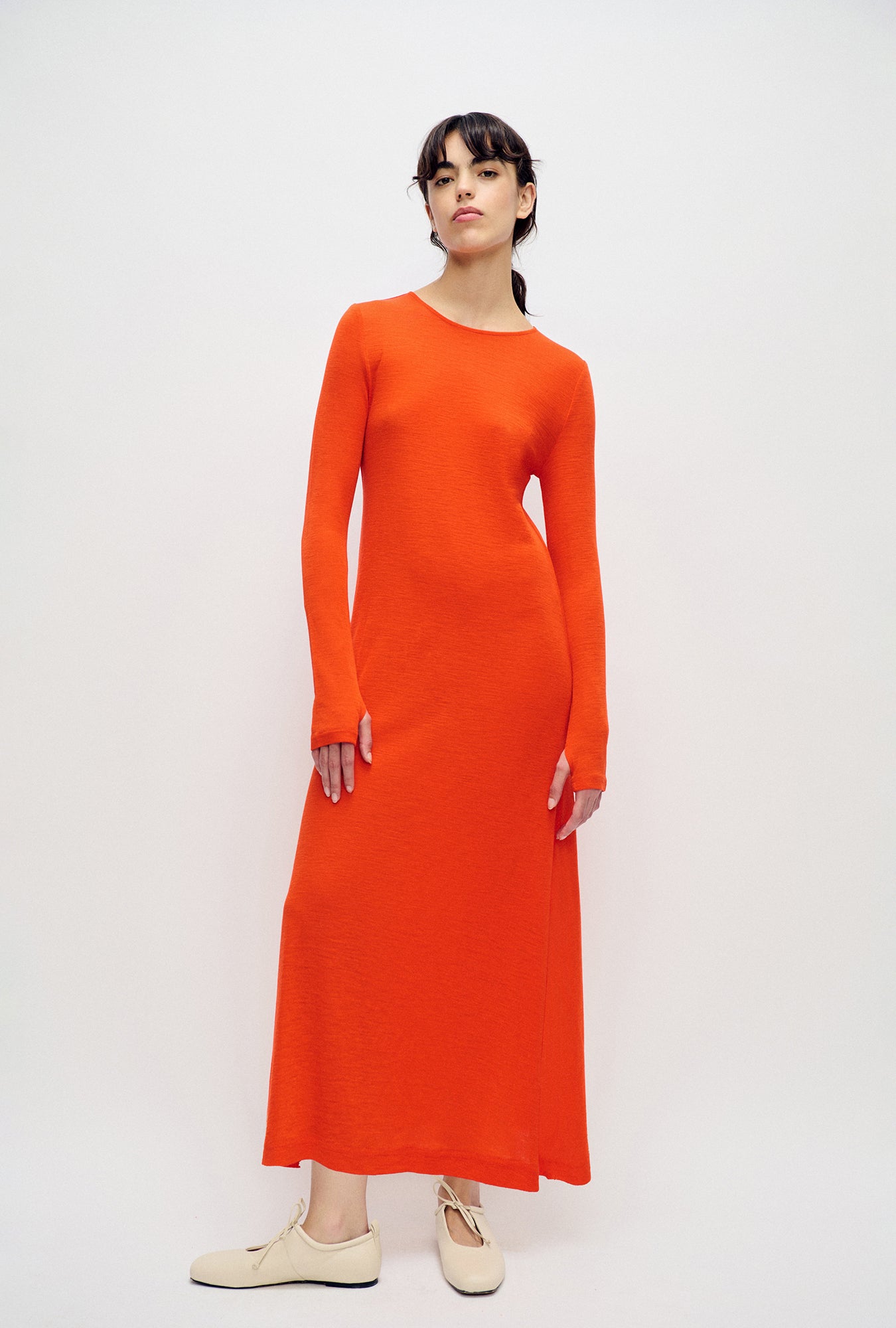 Merino Full Sleeve Dress Sunset