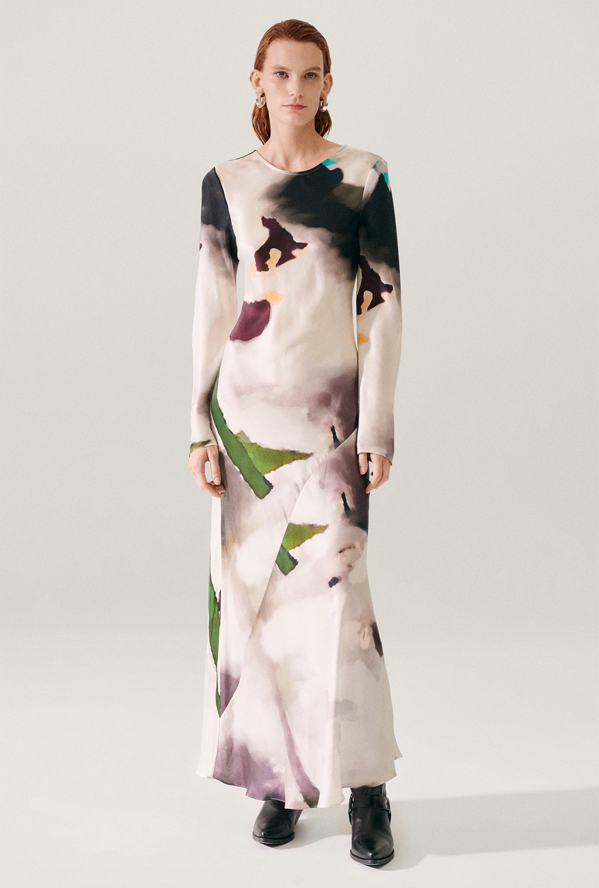 Full Sleeve Bias Dress Phosphate