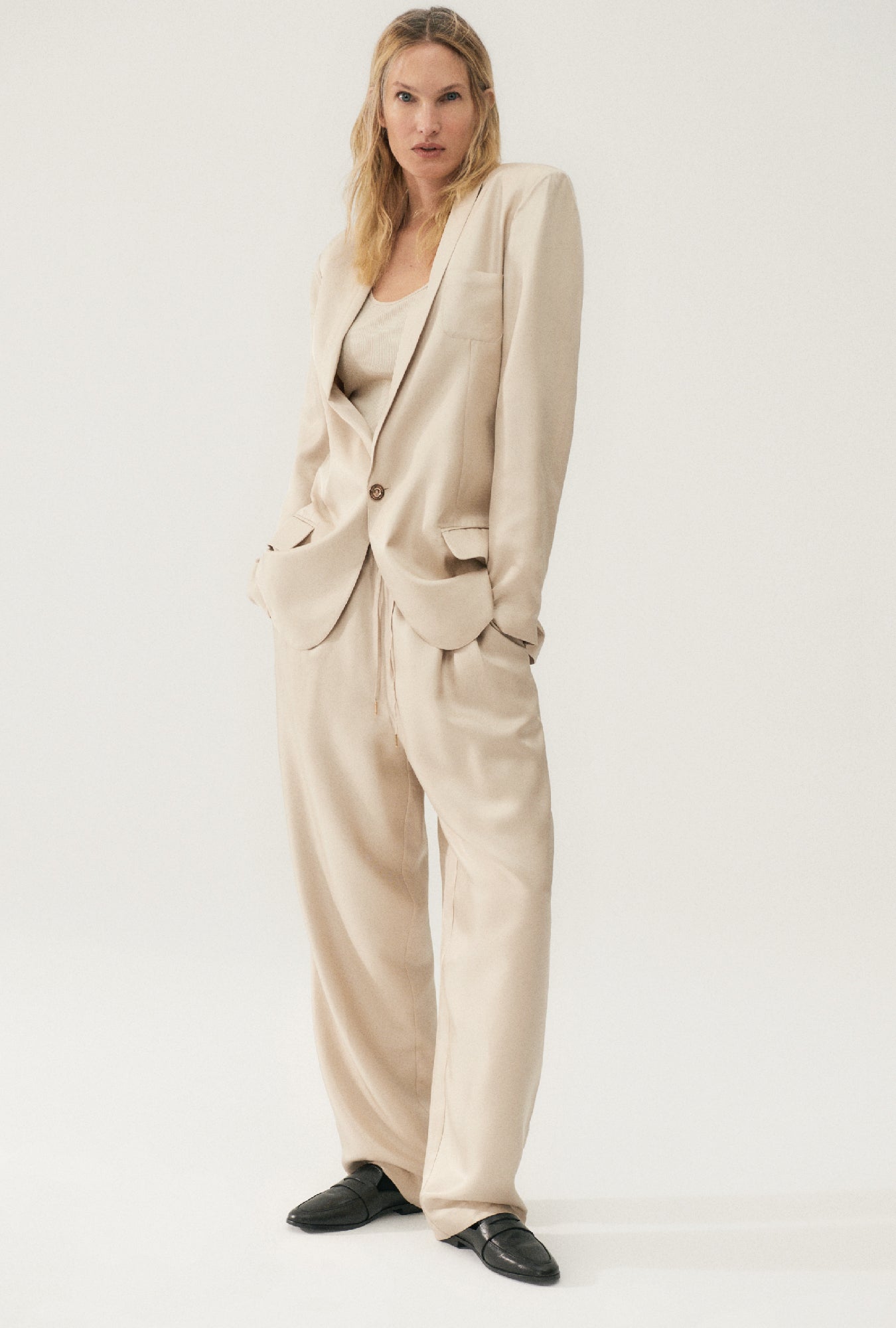 Twill Slouch Pants Hazelnut