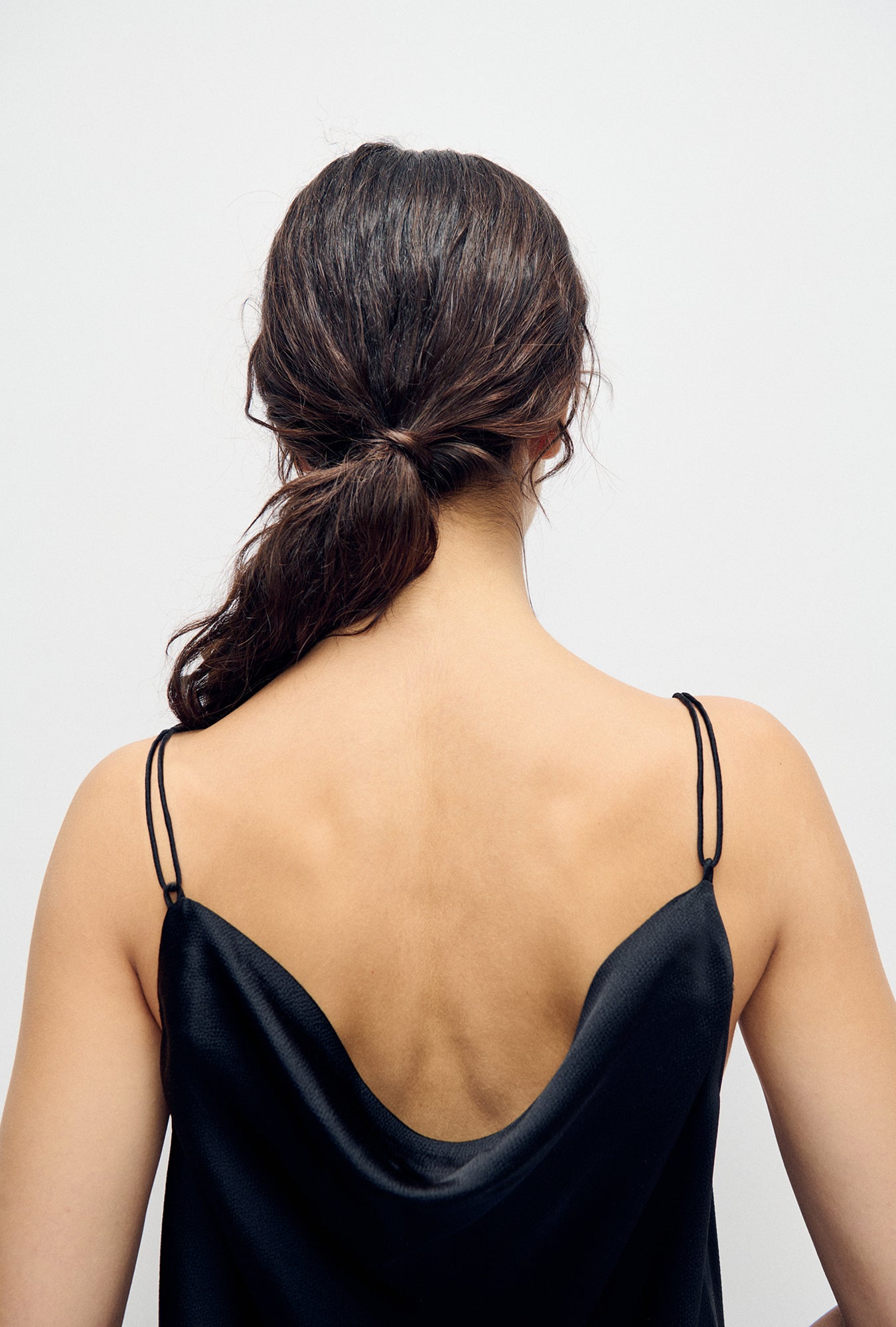 Hammered Drape Cami Black