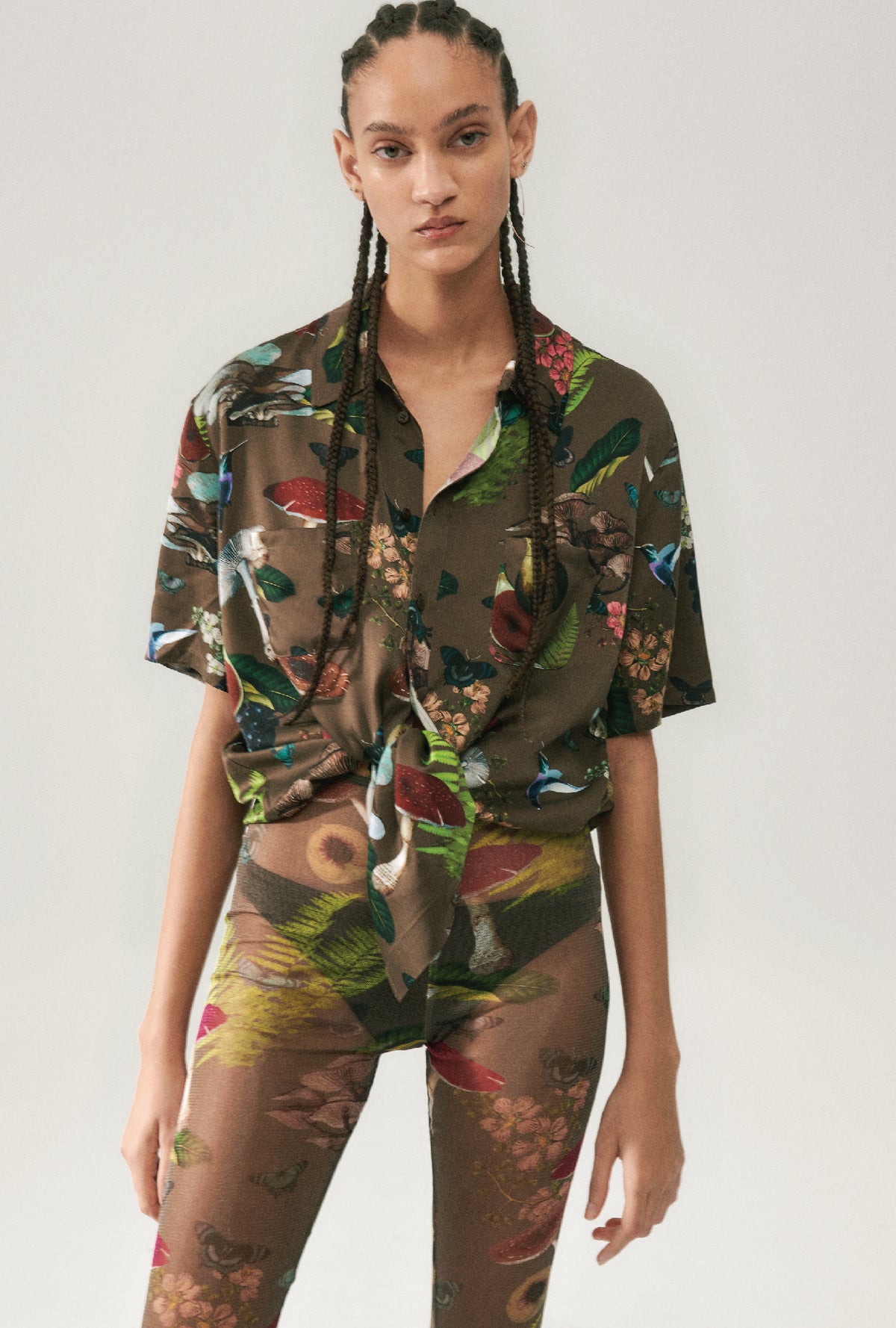 Mesh Leggings Magic Mushroom Dark Earth