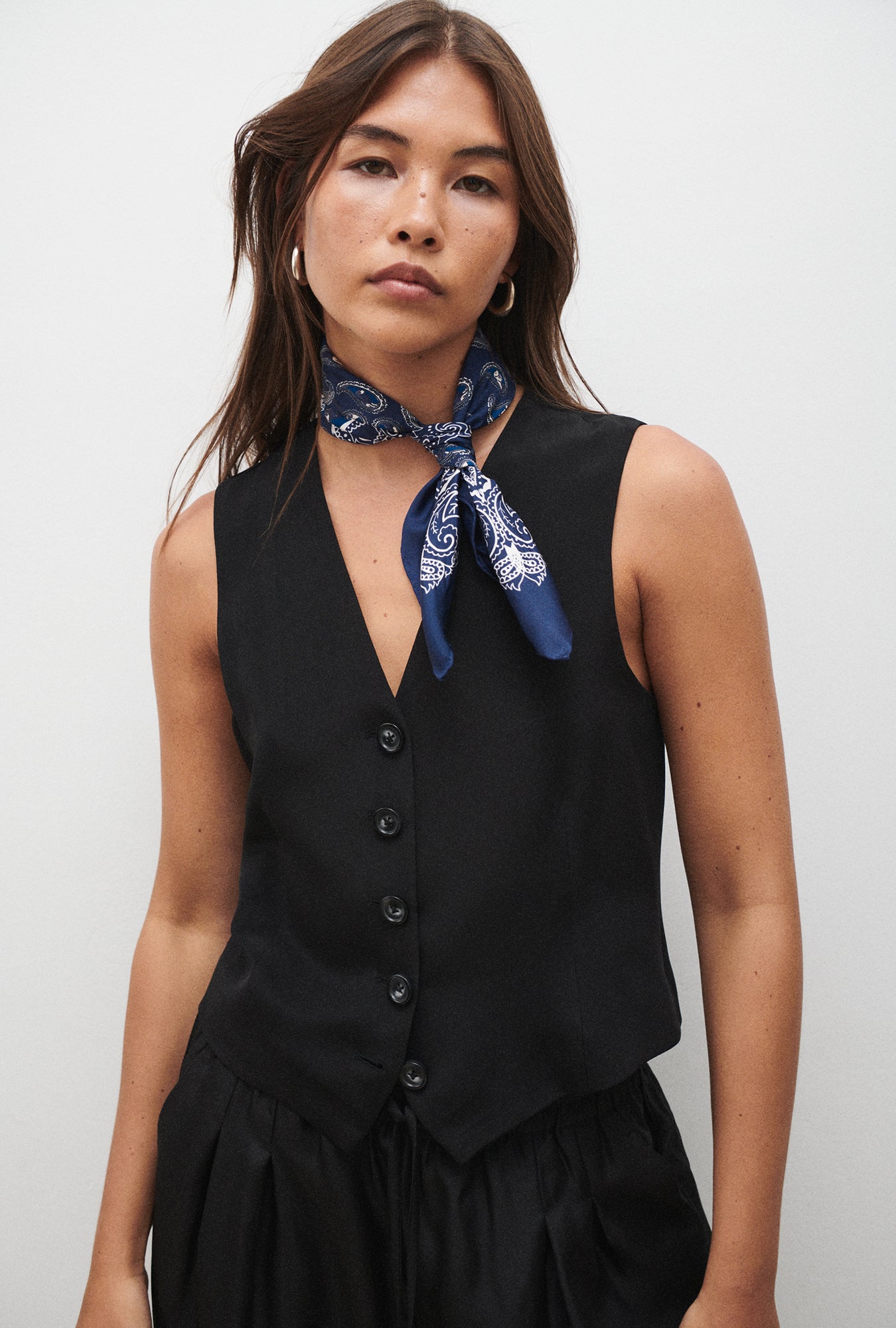 Twill Vest Black