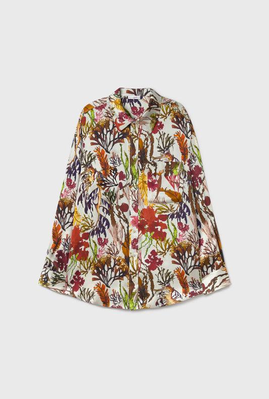 Silk Boyfriend Shirt Planktonic