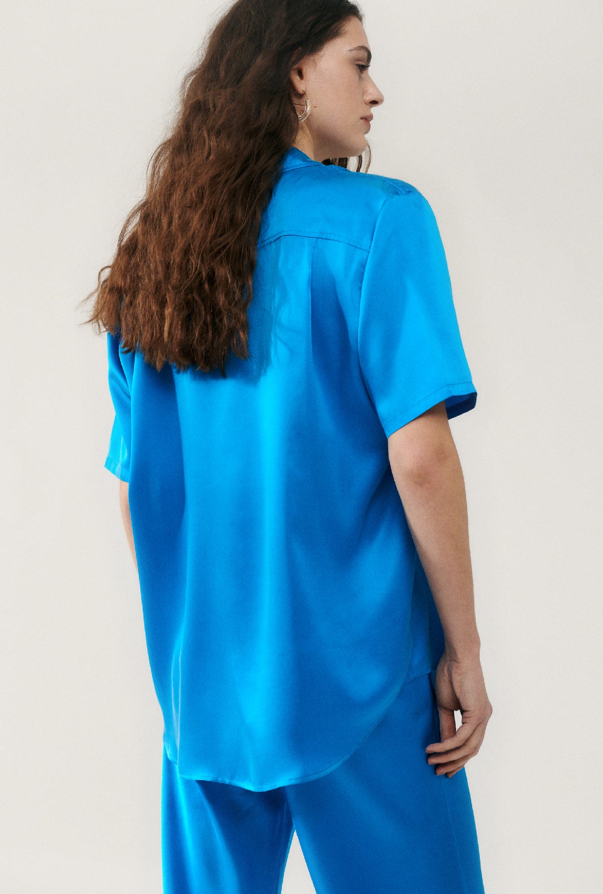 Short Sleeve Boyfriend Shirt Coast Blue