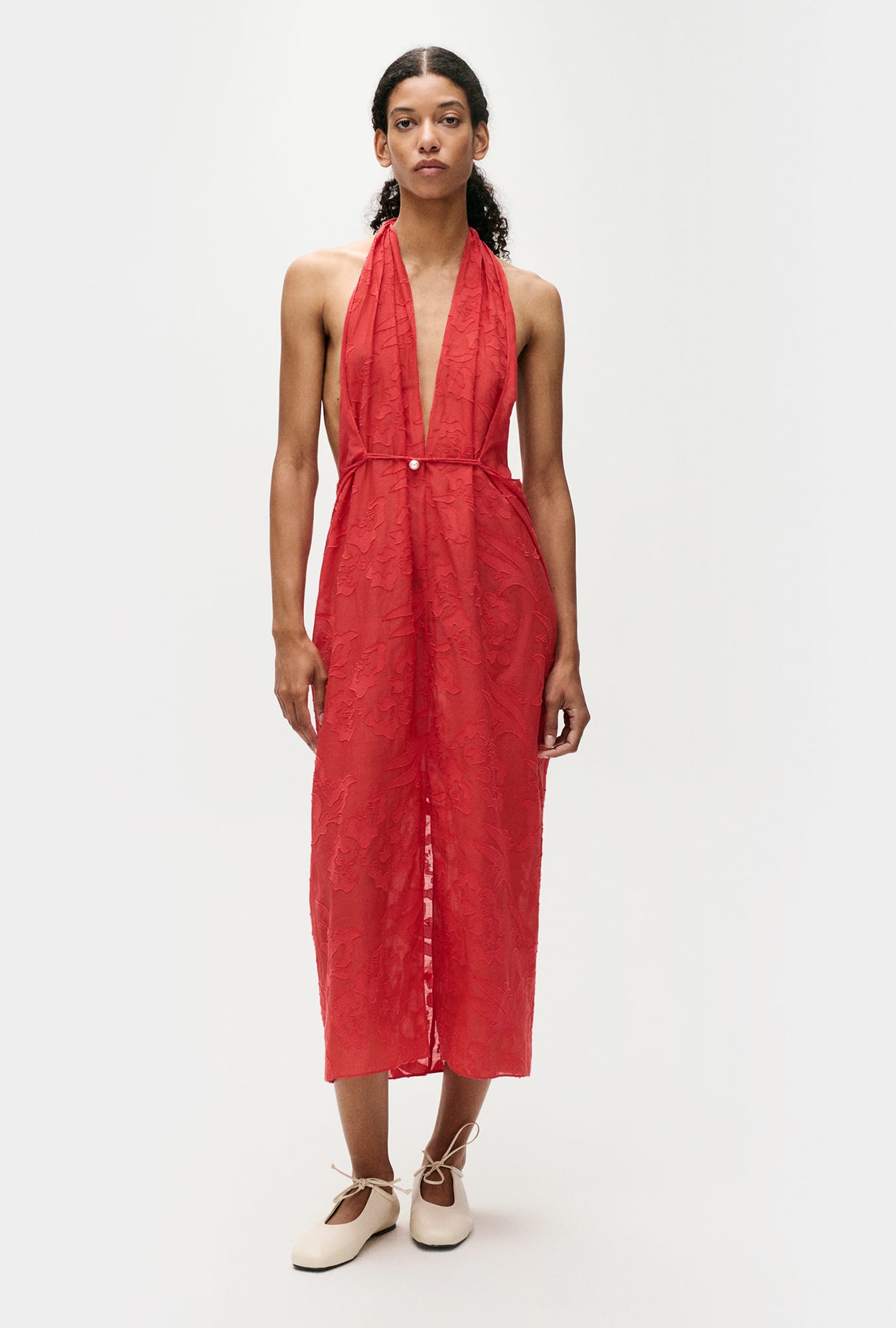 Clip Silk Wrap Skirt Geranium