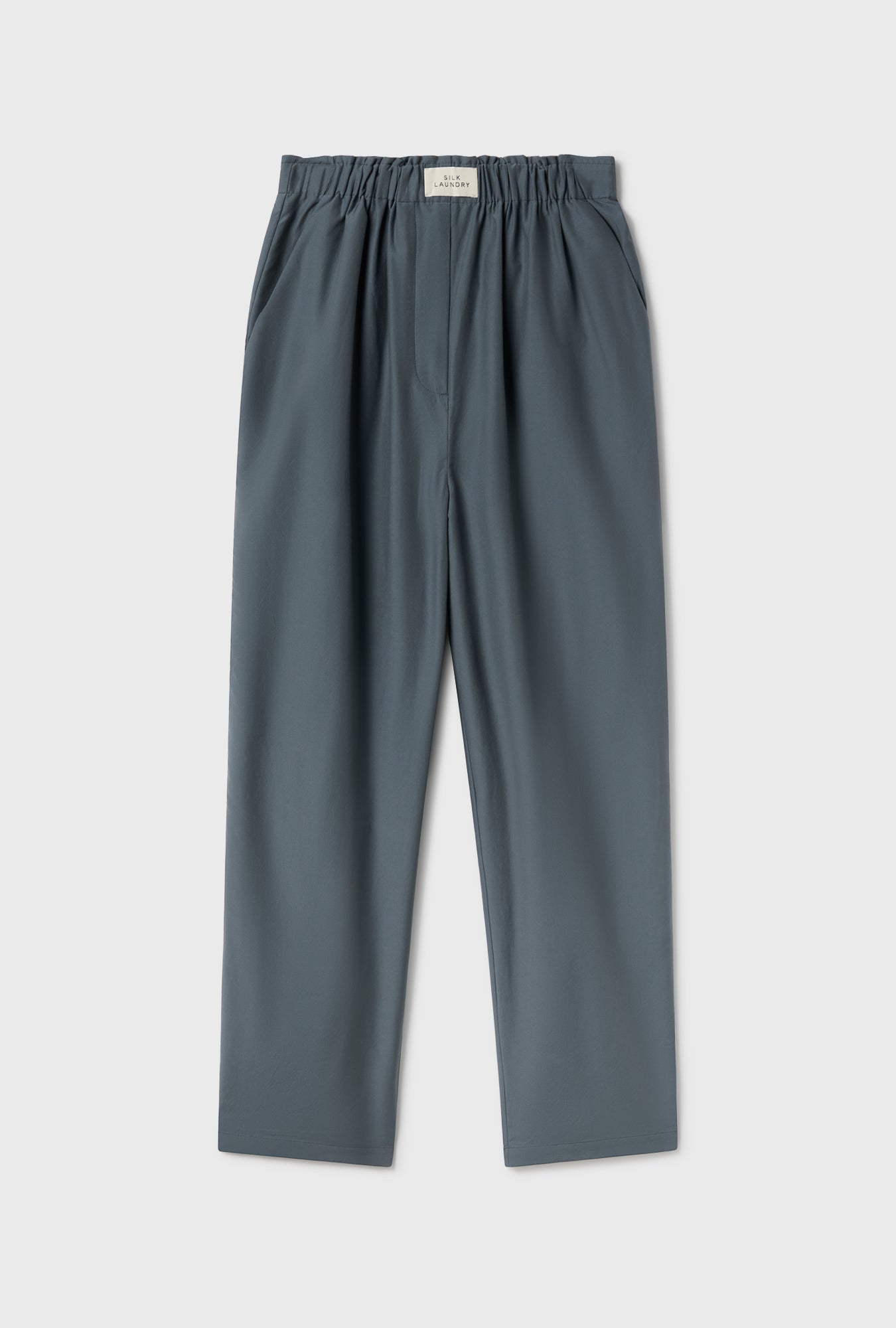 Cotton Silk Paper Bag Pants Slate