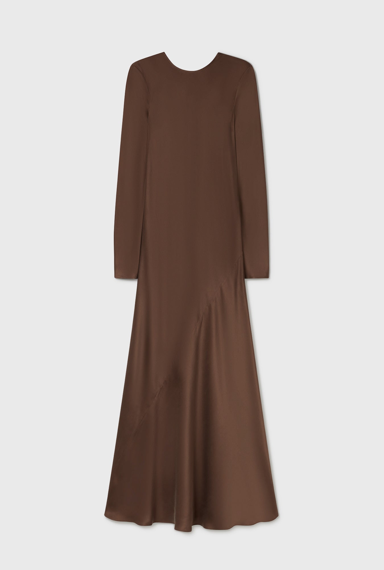 Full Sleeve Bias Dress Dark Earth