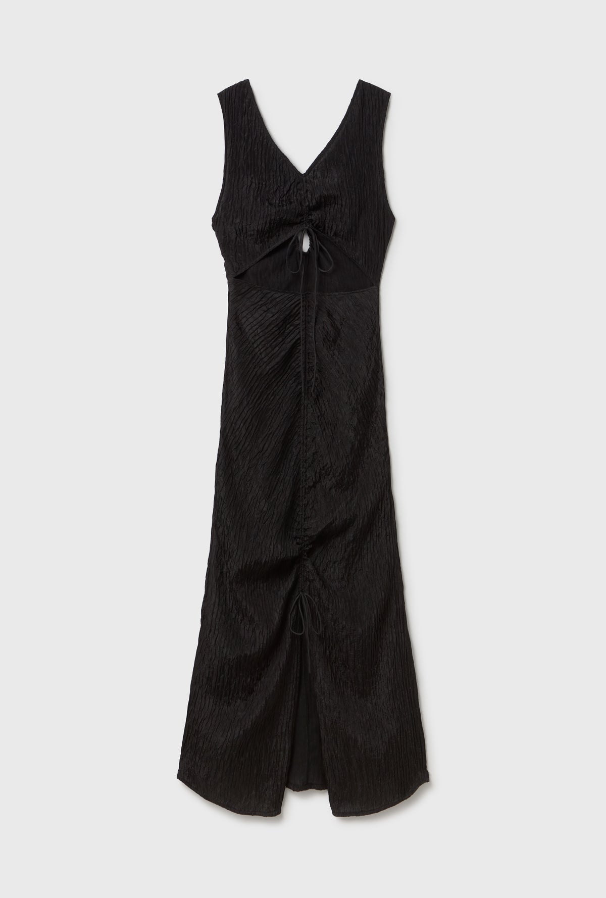 Crinkle Peek-A-Boo Dress Black