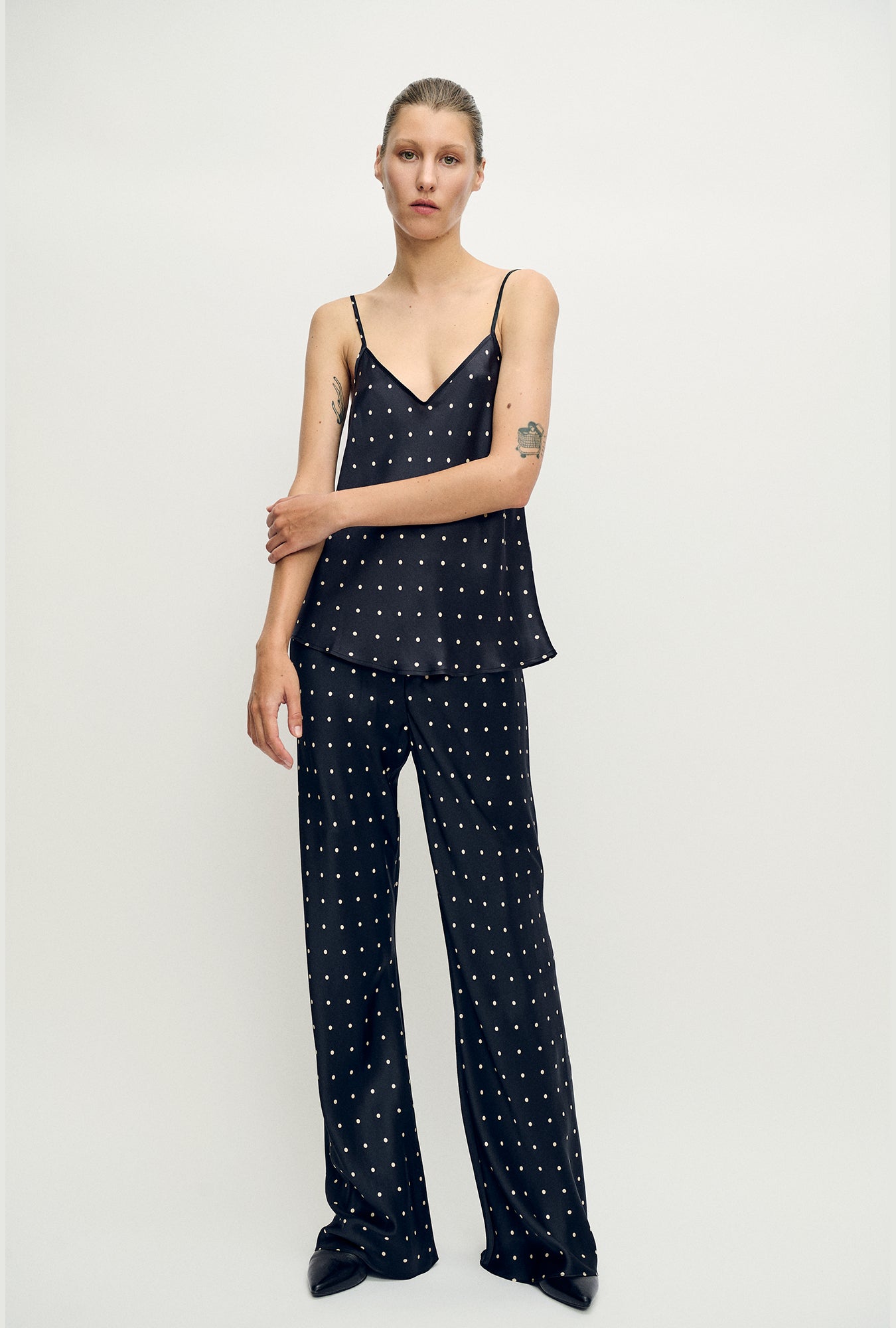 Bias Cut Pants Small Polka Dot