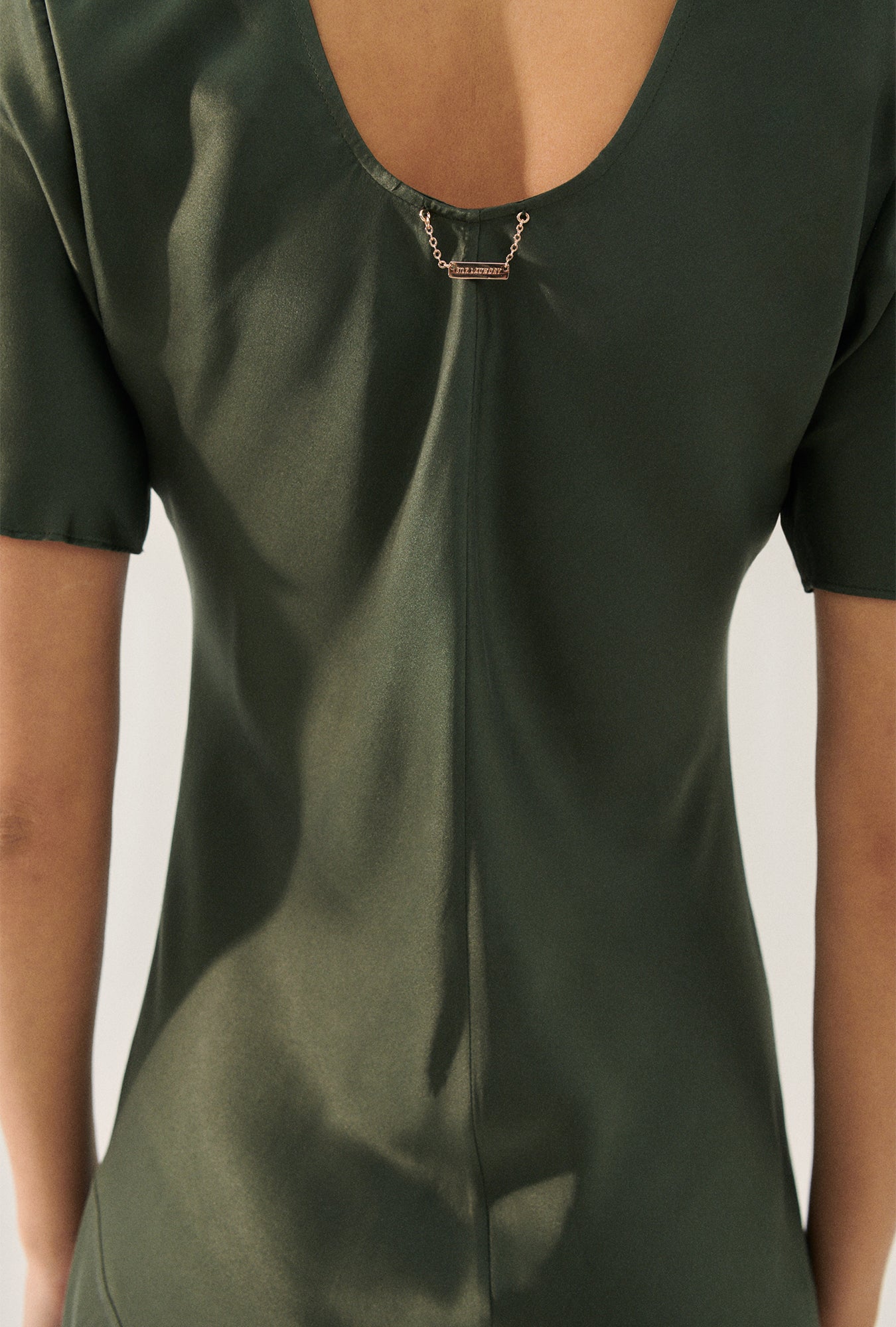 Short Sleeve Bias Dress Thyme