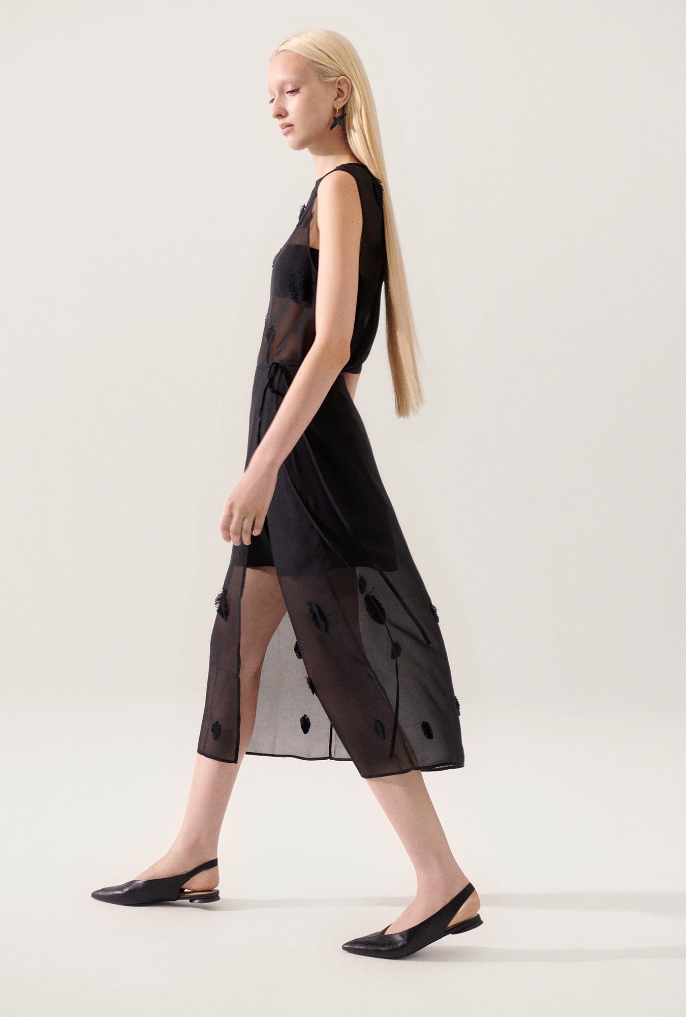 Feather Wrap Skirt Black