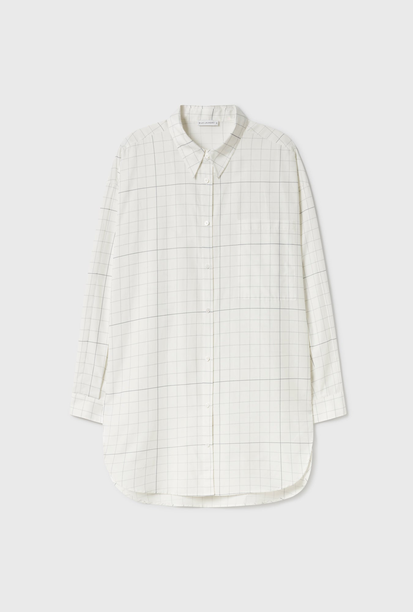 Cotton Silk Round Shirt Grid