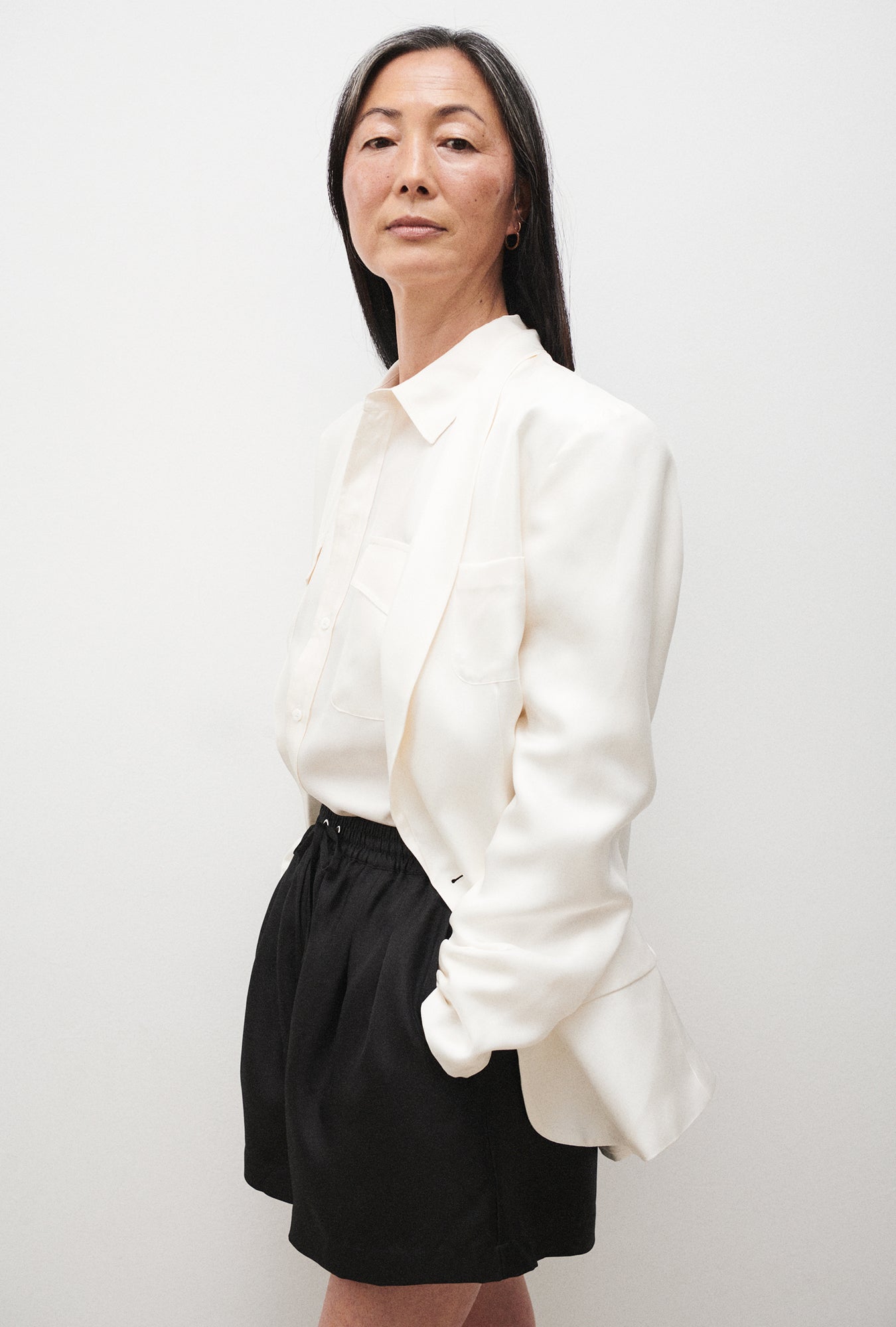 Twill Slouch Shorts Black