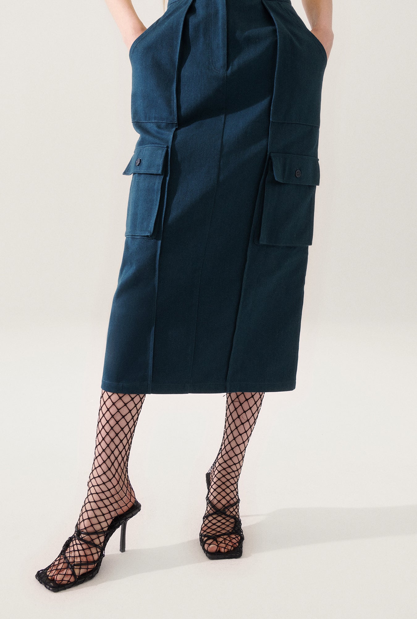 Canvas Cargo Skirt Teal