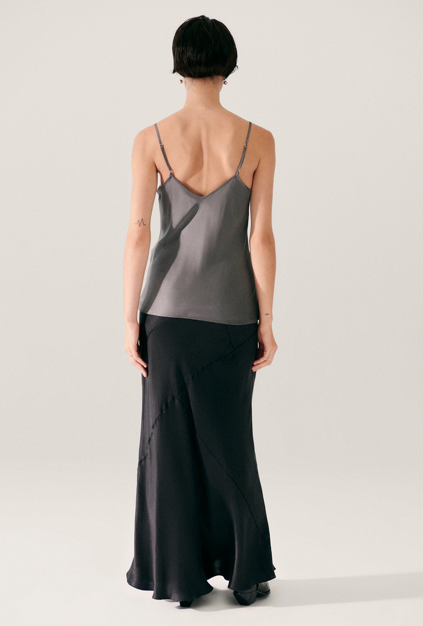 Bias Cut Cami Grey Pearl