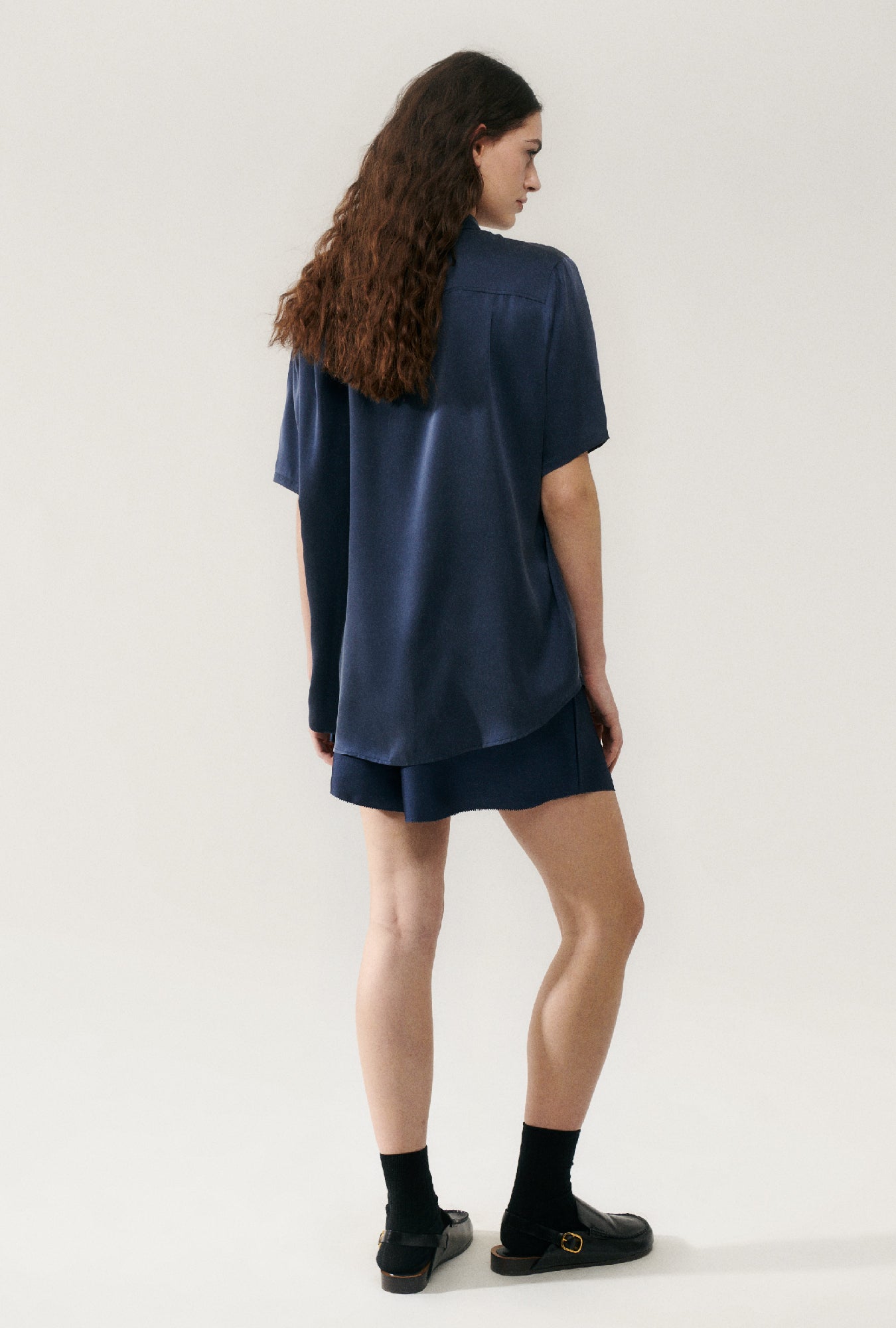 Short Sleeve Boyfriend Shirt Midnight