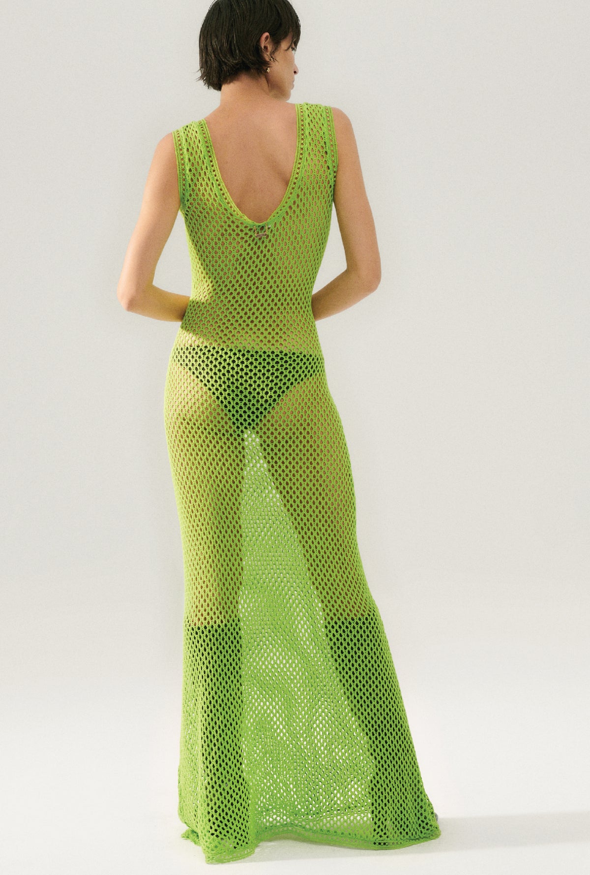 Crochet Scoop Neck Dress Fern