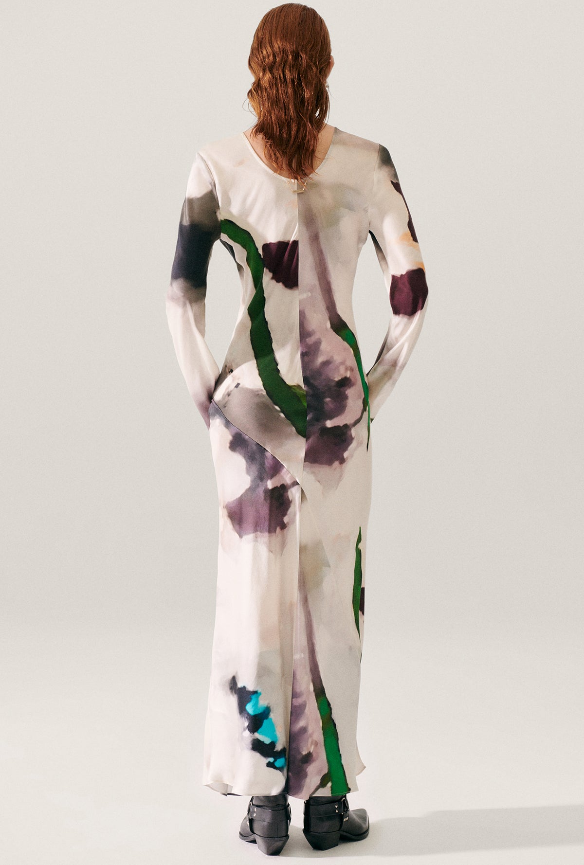 Full Sleeve Bias Dress Phosphate