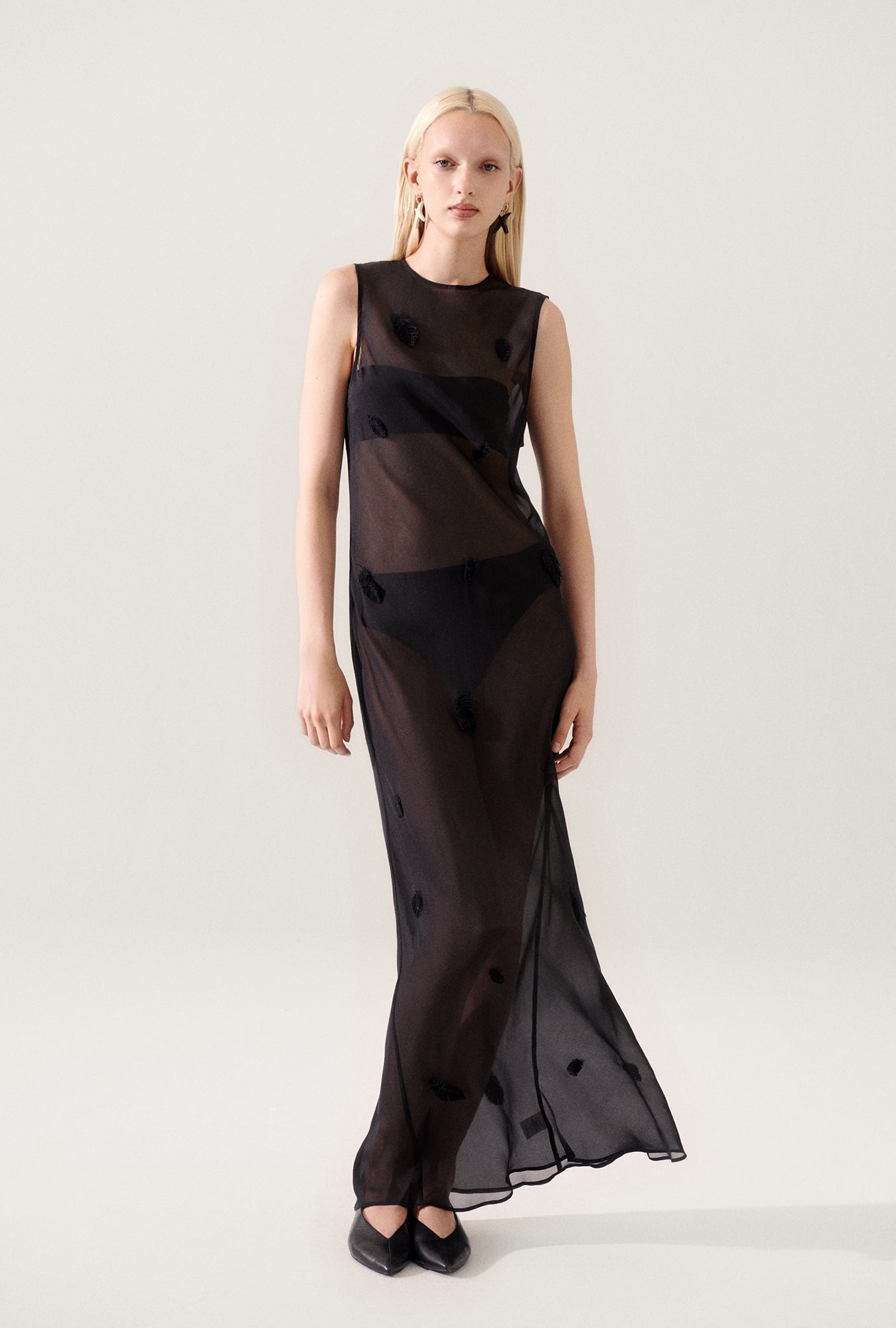 Feather Dress Black