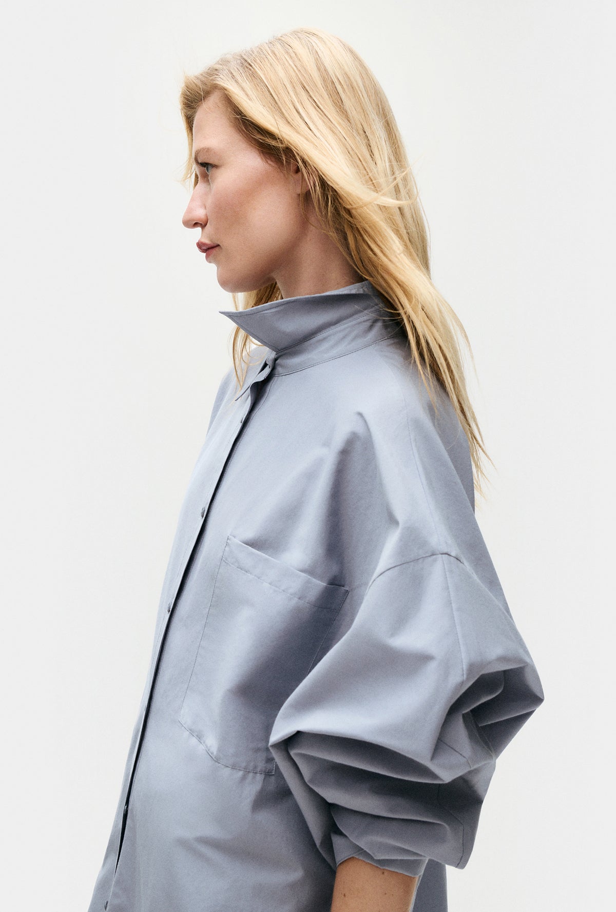 Cotton Silk Round Shirt Storm