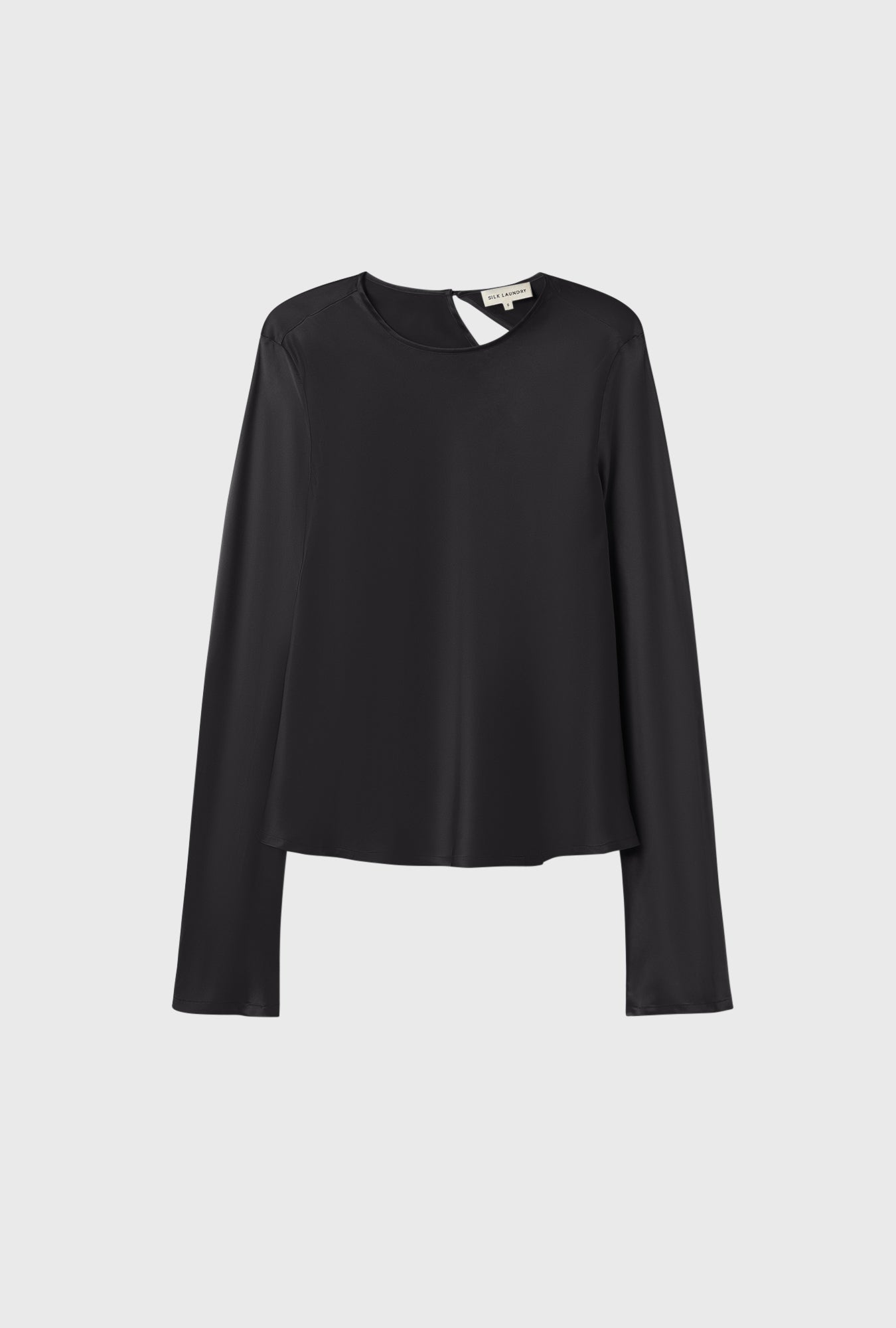 Long Sleeve Bias Top Black