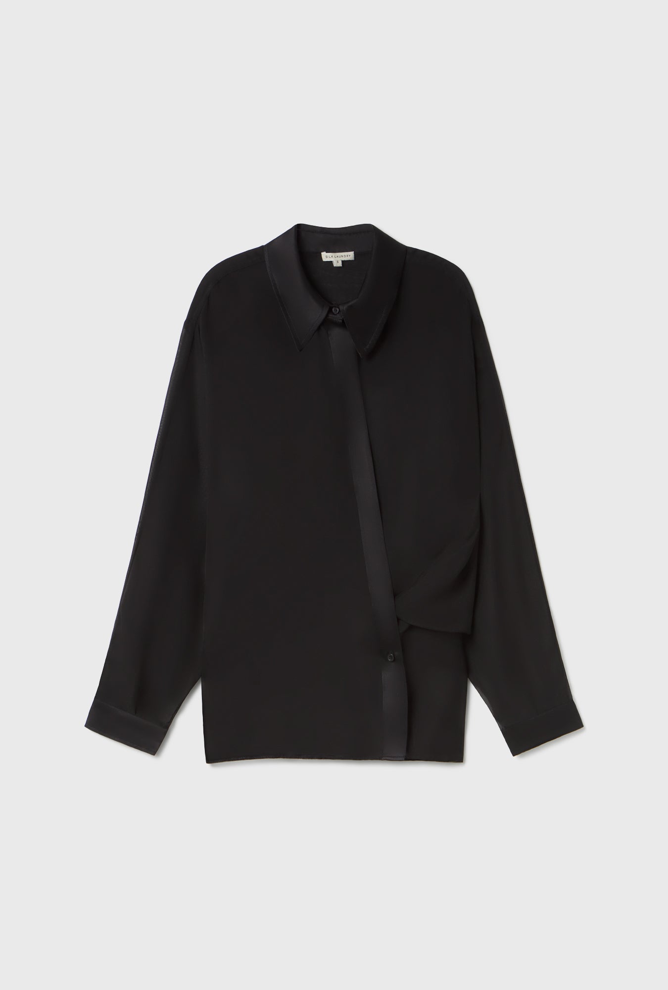 Chiffon Crossover Shirt Black